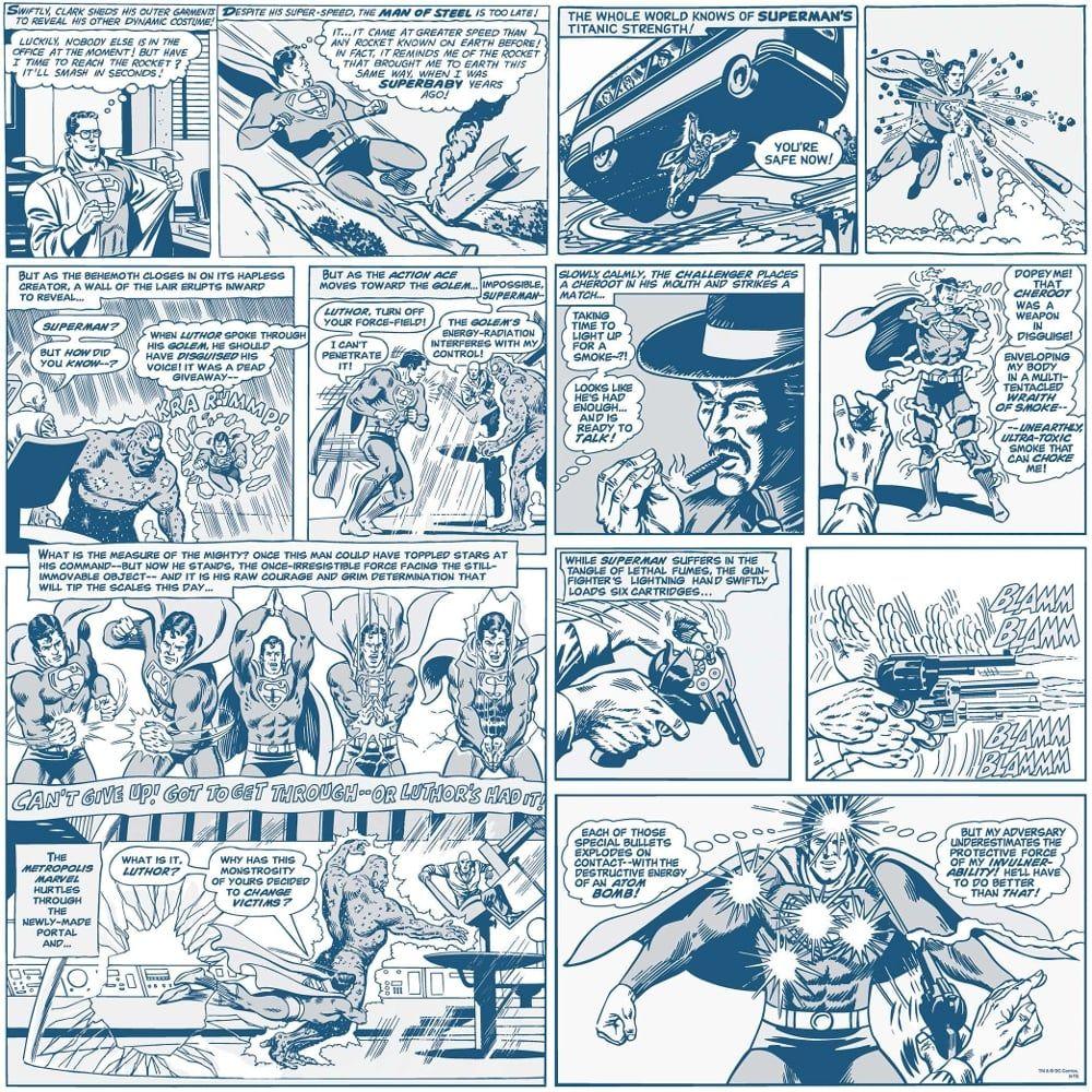 1000x1000 Galerie Official Superman Comic Strip Pattern Vintage Childrens