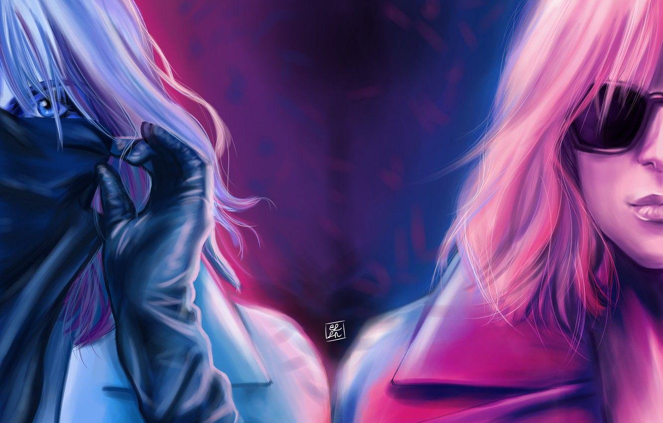 1332x850 Wallpaper girl, Charlize Theron, mask, glasses, blonde, Lorraine
