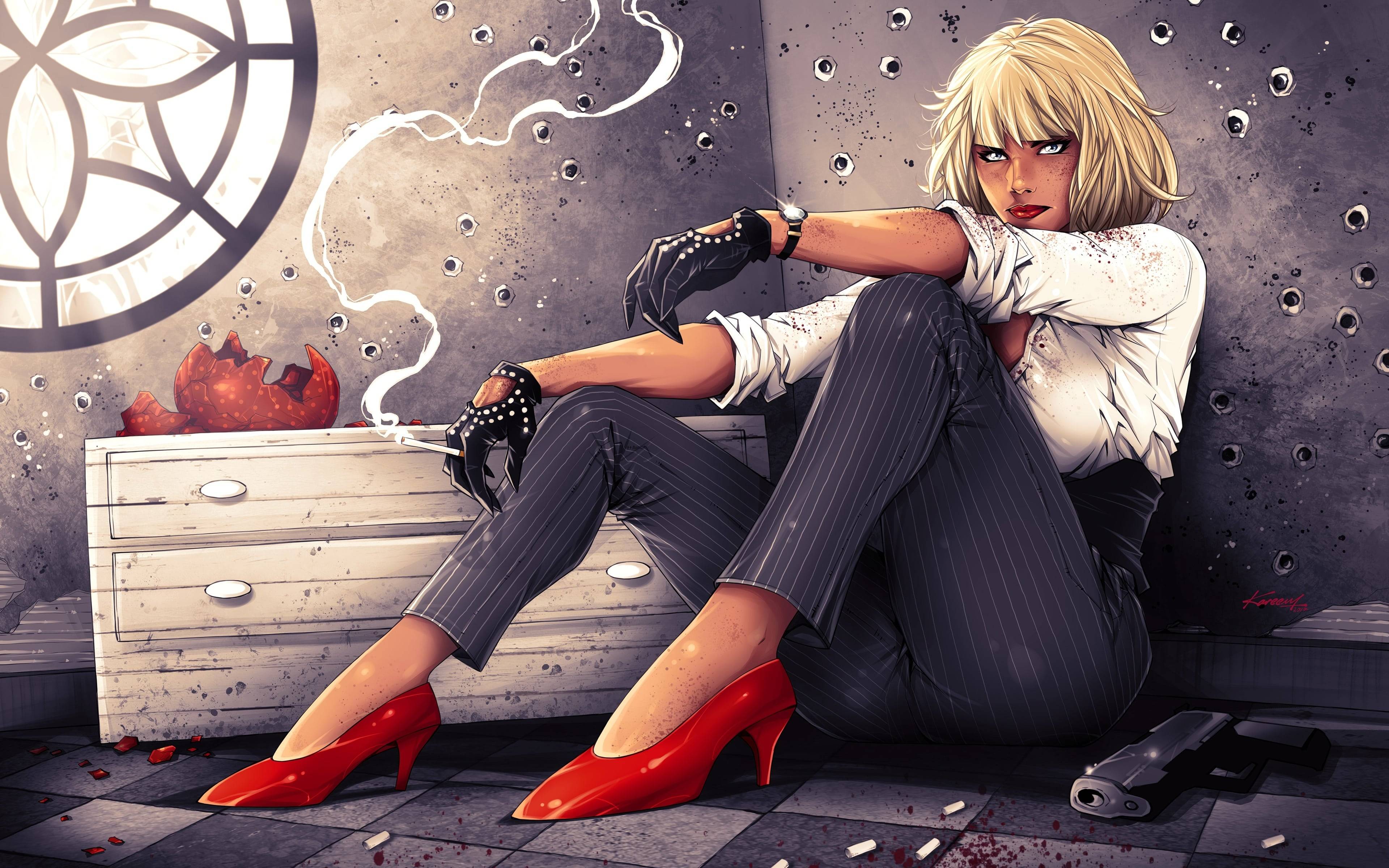 3840x2400 Atomic blonde artwork Wallpaper and Free