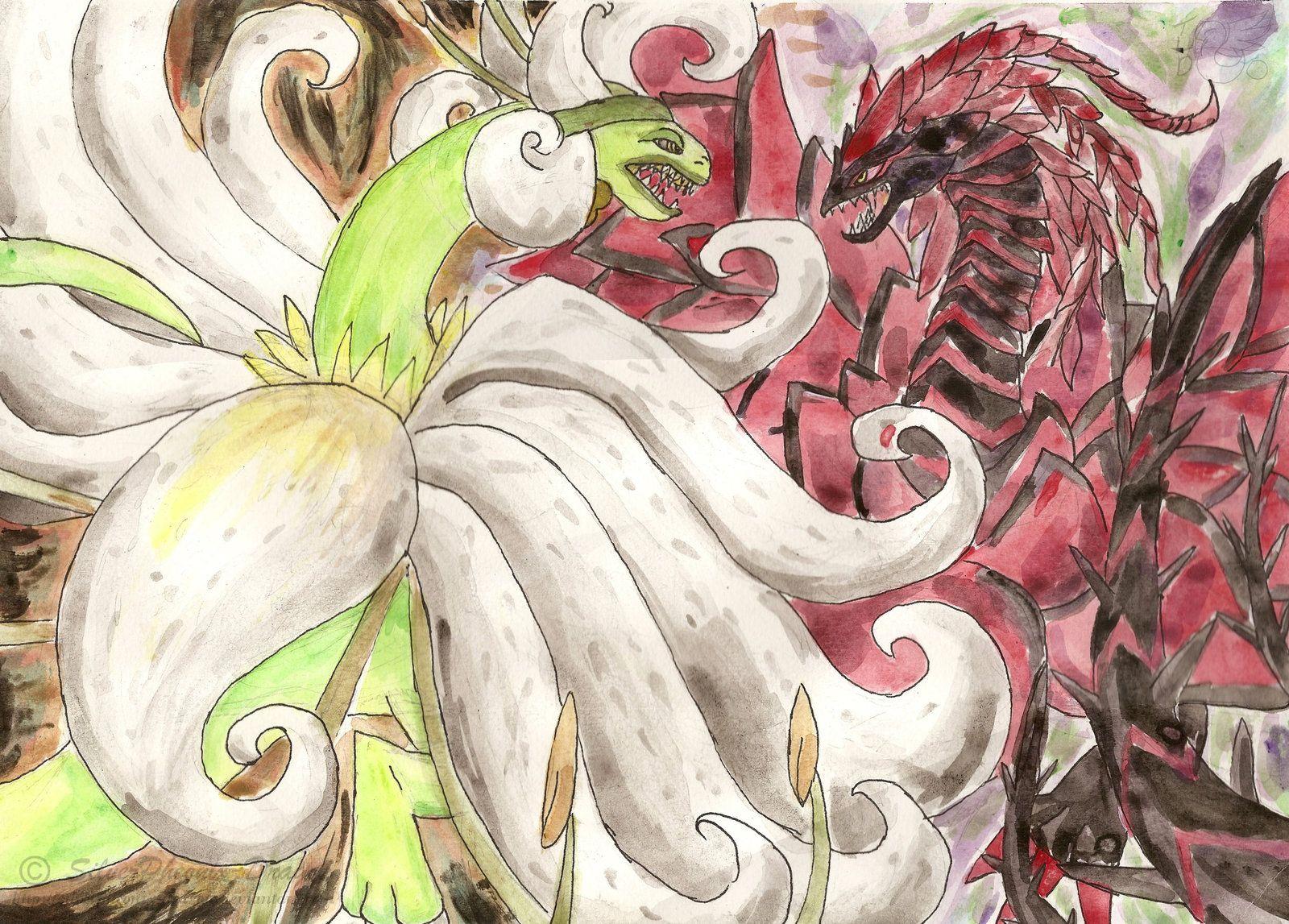 1600x1147 White Lily Vs. Black Rose By SilverPheonix Dragon