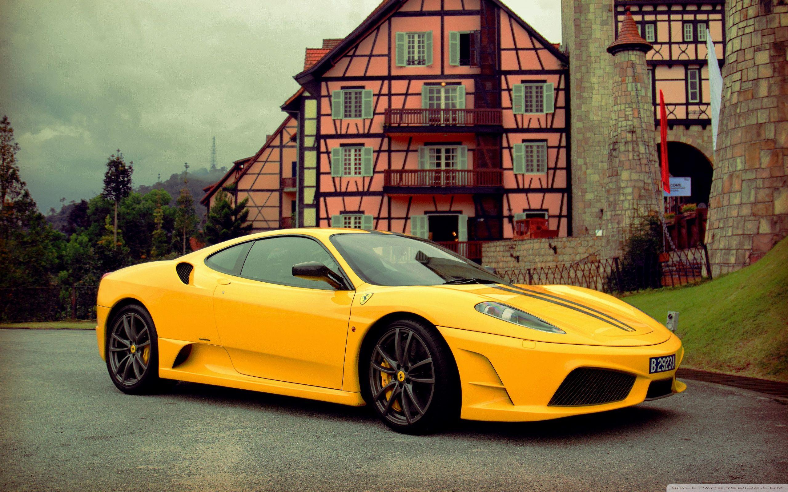 2560x1600 Ferrari F430 Scuderia Yellow Ultra HD Desktop Background Wallpaper