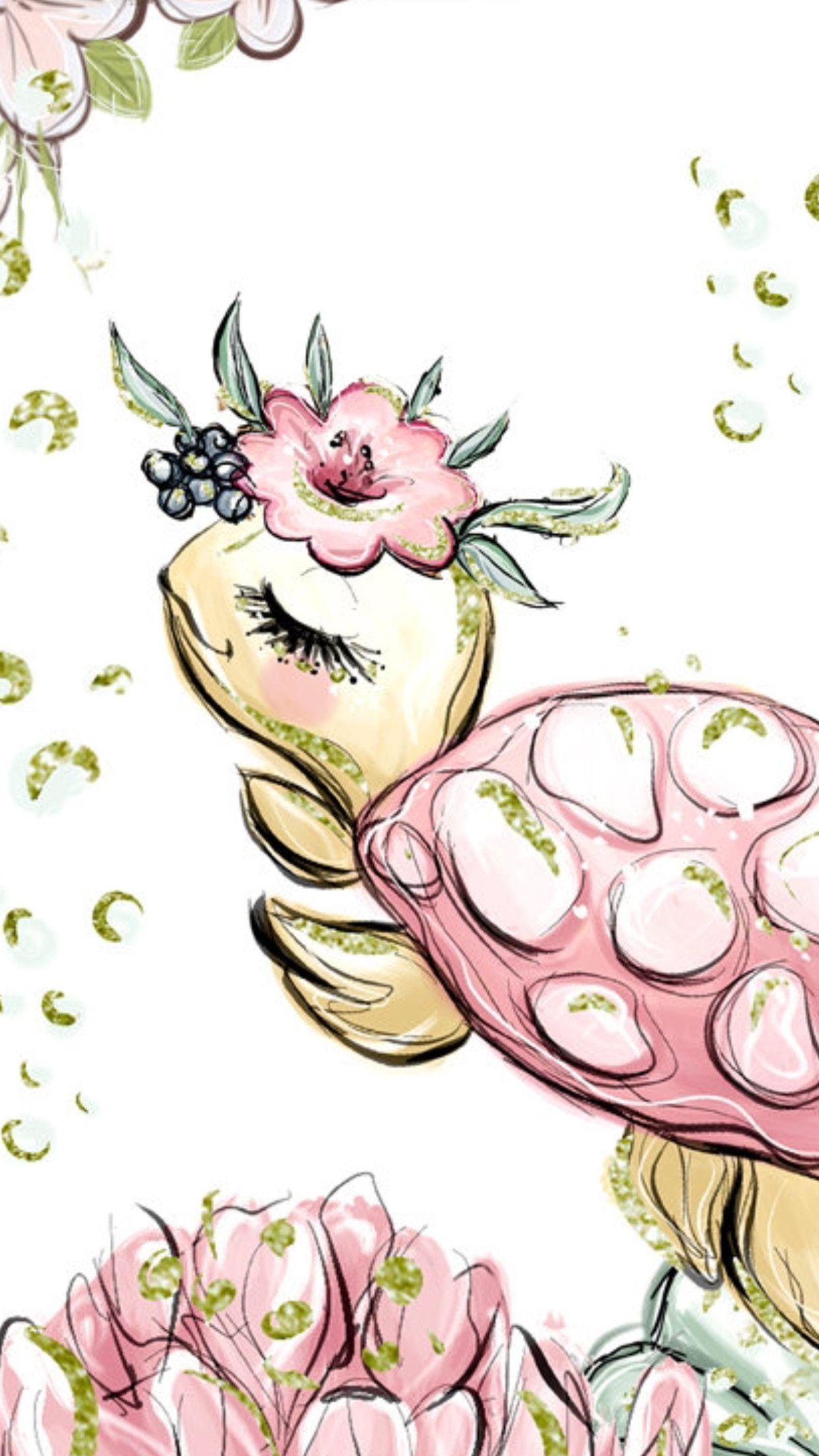 1242x2208 Cartoon Turtle Wallpaper