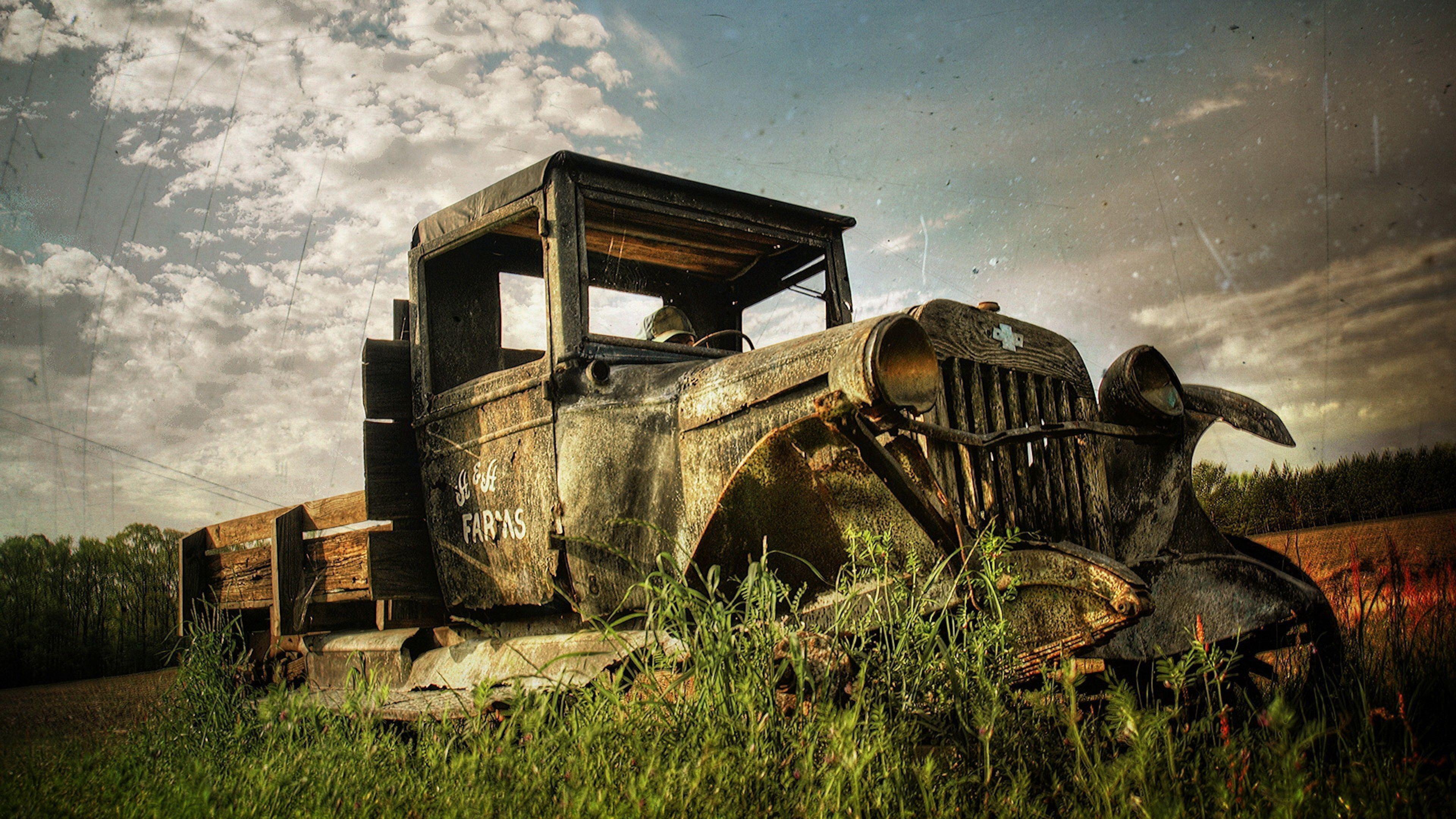 3840x2160 4K Truck Wallpaper Ultra HD. Coches abandonados, Autos, Fotos