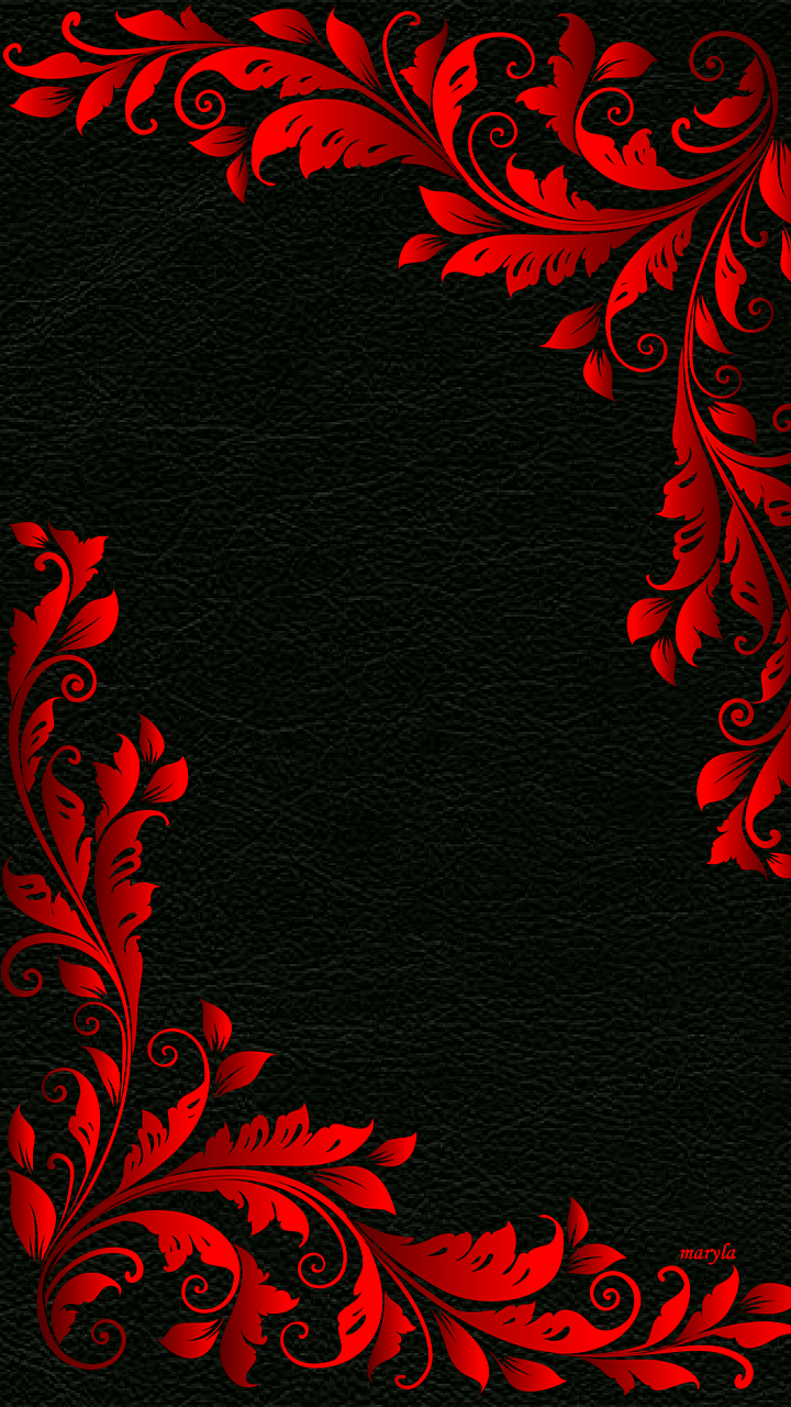 Red And Black Flower Wallpaper