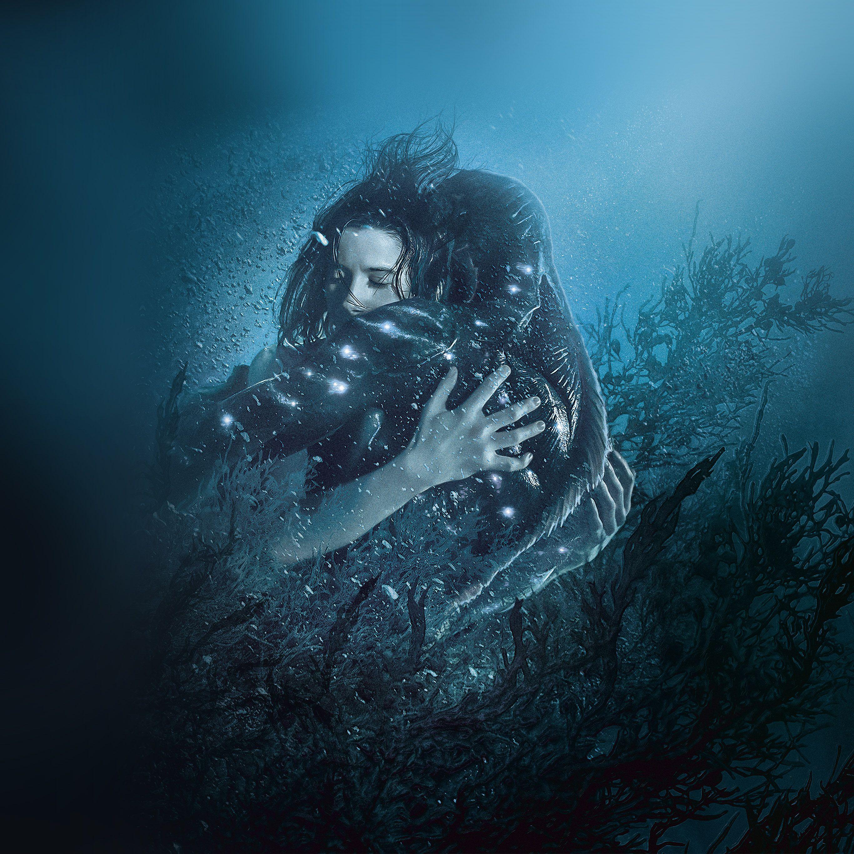 2732x2732 Shape Of Water Film Movie Blue Art Illustration Wallpaper