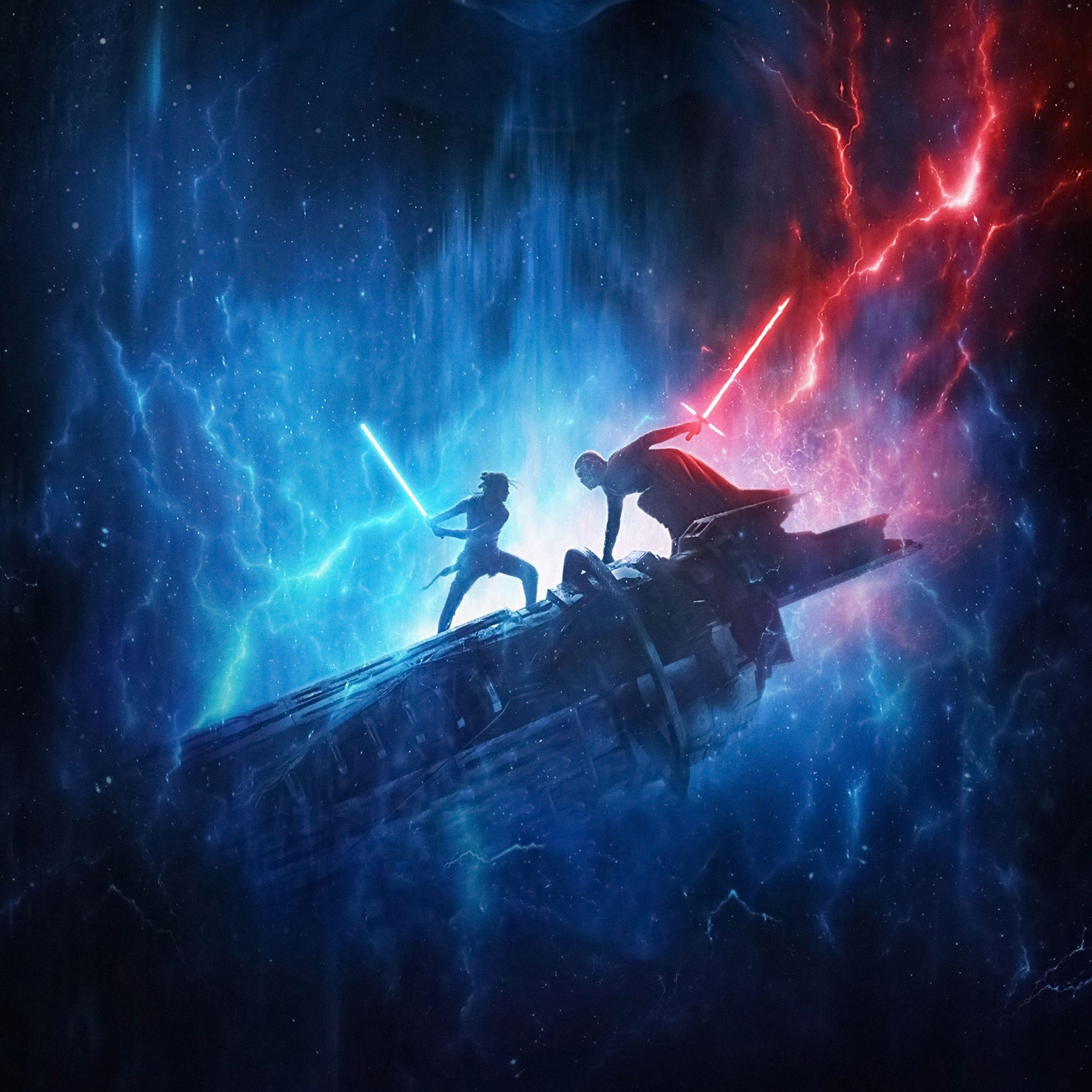 2248x2248 Download Star Wars: The Rise of Skywalker, Kylo Ren and Rey, 2019