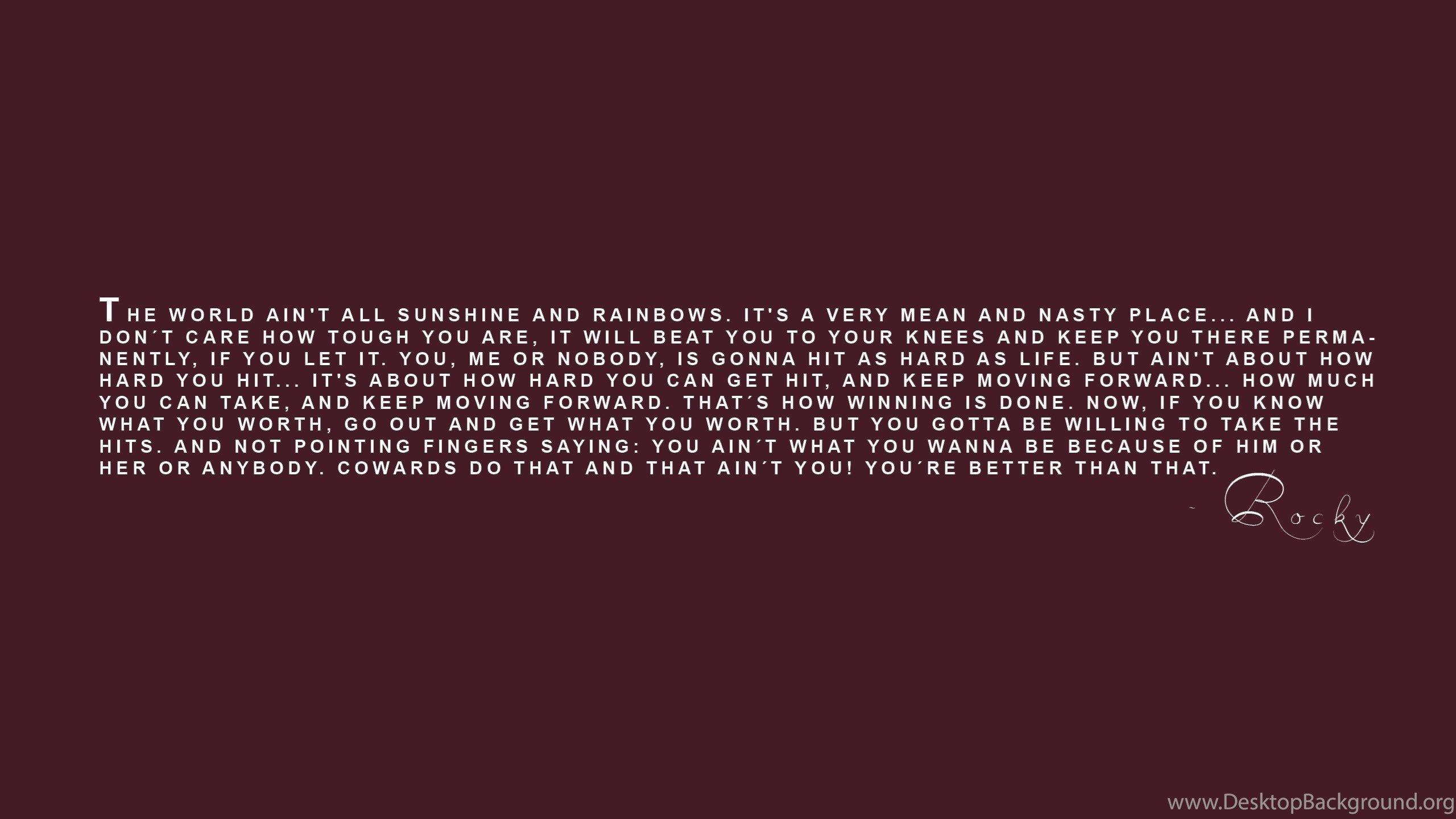 2560x1440 Rocky Motivational Quotes Wallpaper. QuotesGram Desktop Background