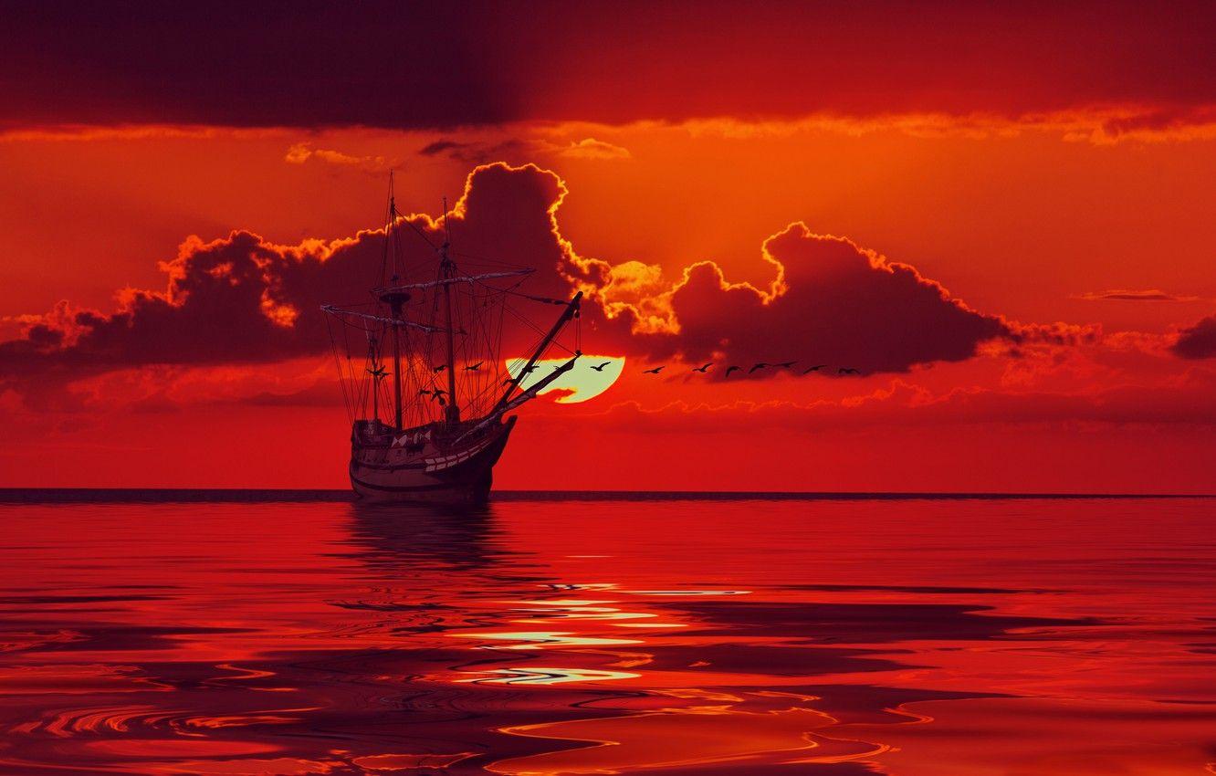 Ship Sunset Wallpapers Top Free Ship Sunset Backgrounds Wallpaperaccess