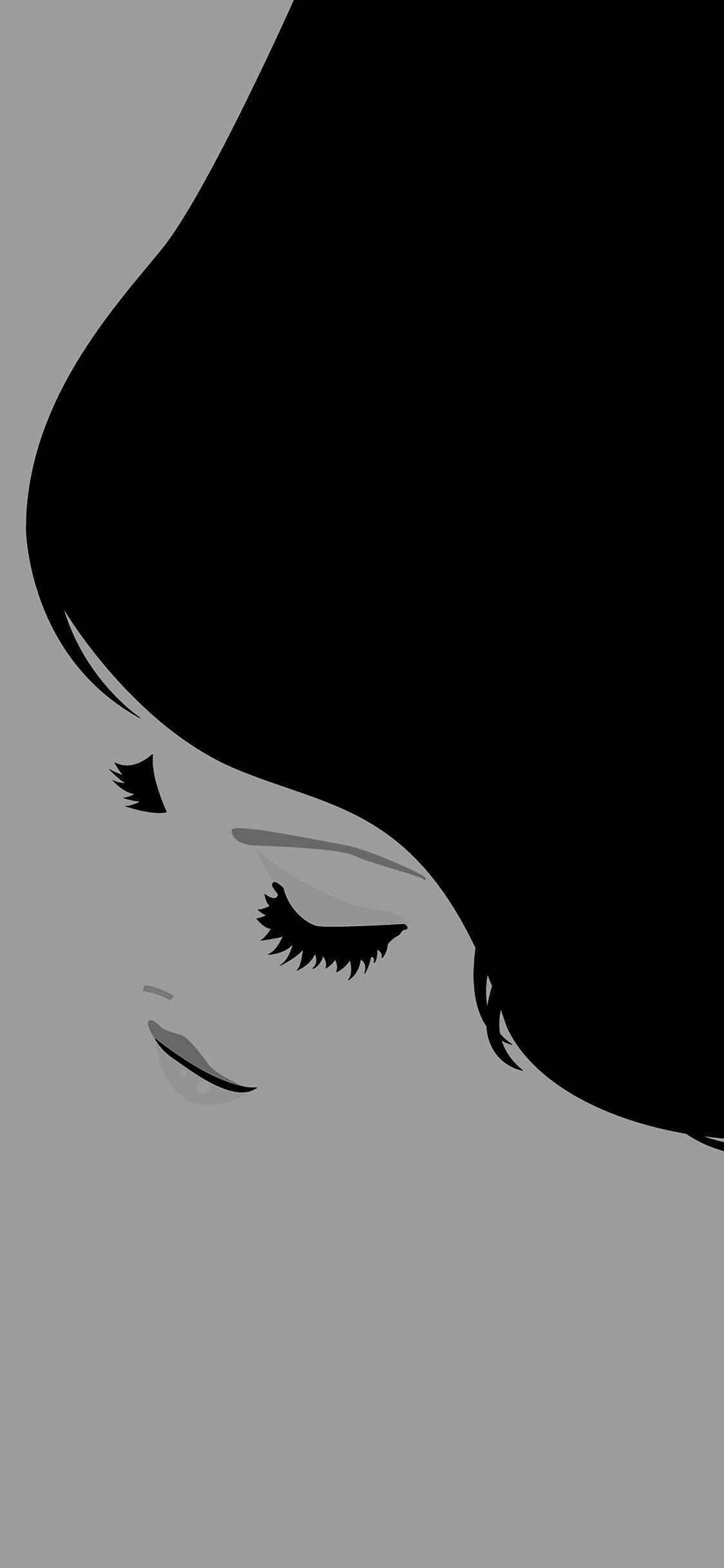 1125x2436 Smile Girl Simple Minimal Illust