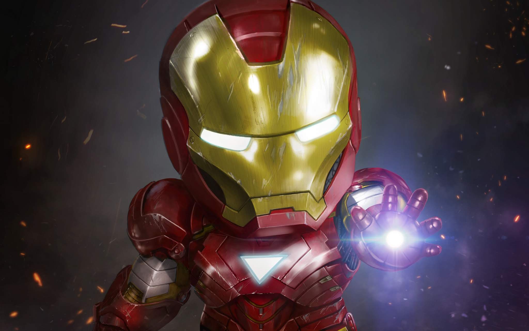2048x1280 Iron Man Chibi Marvel Comics Wallpaper