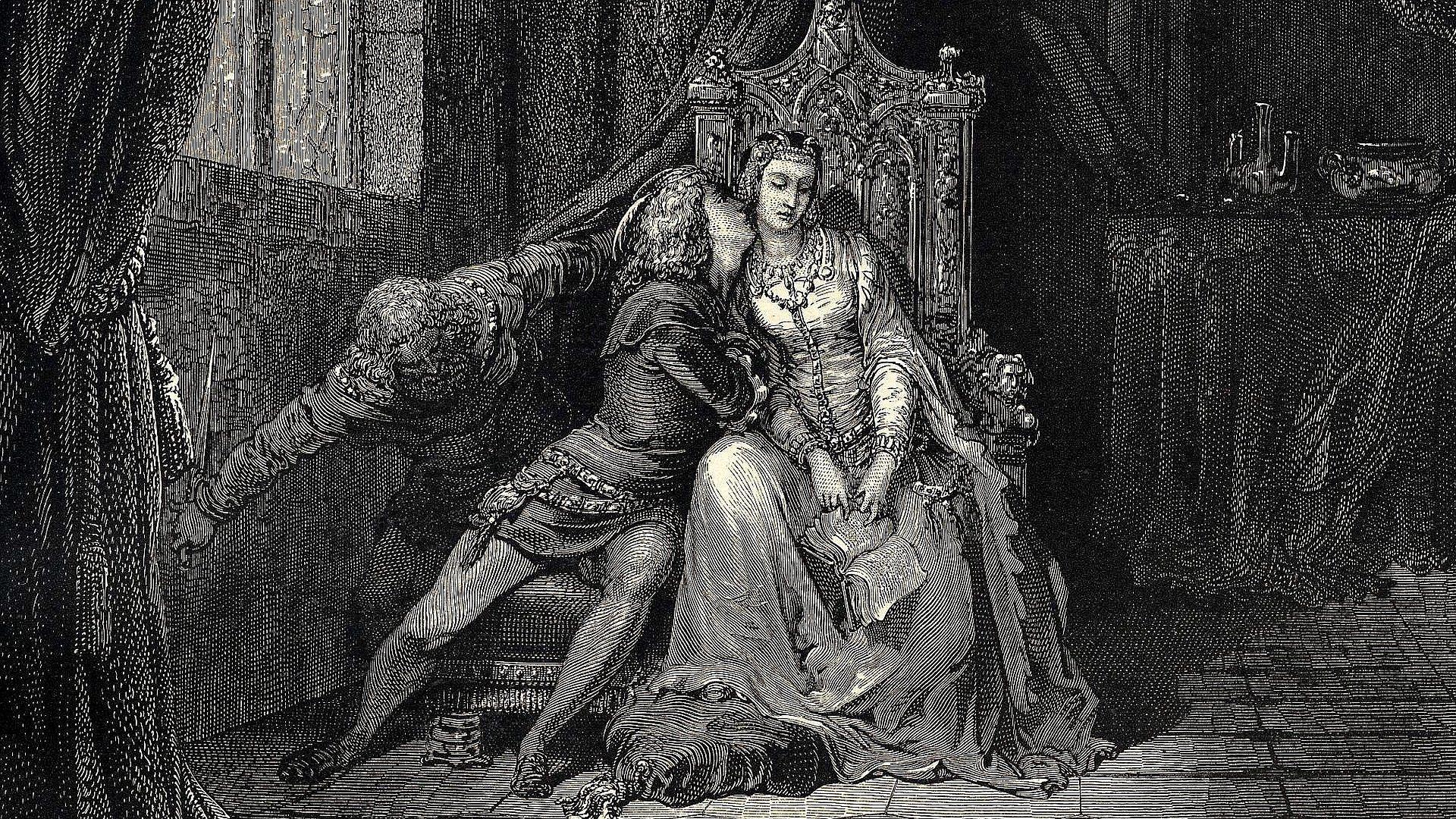 1920x1080 Timeless Embrace: Artistic HD Illustration Wallpaper by Gustave Doréx1080