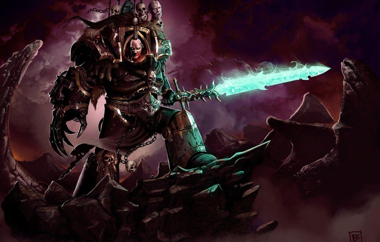1332x850 Wallpaper chaos, Warhammer, Warhammer 40 chaos champion, a
