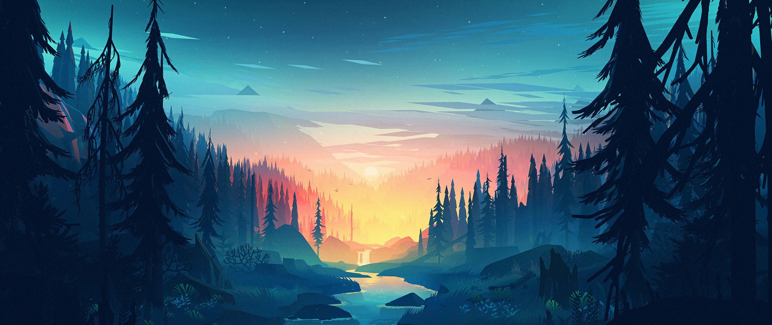 forest drawing background