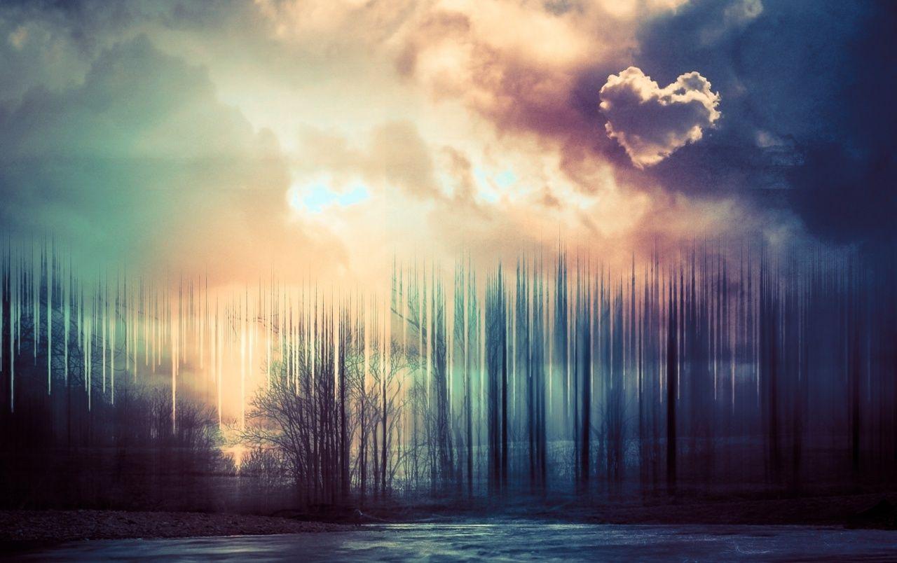 1280x804 Digital Forest & Cloudy Heart wallpaper. Digital Forest & Cloudy