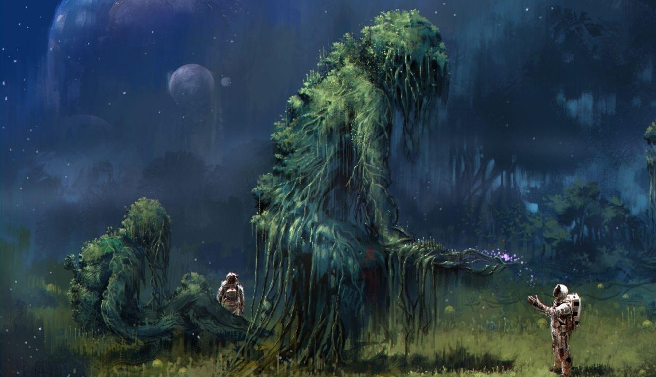 1336x768 Tree Gods In Space HD Laptop Wallpaper, HD Fantasy 4K