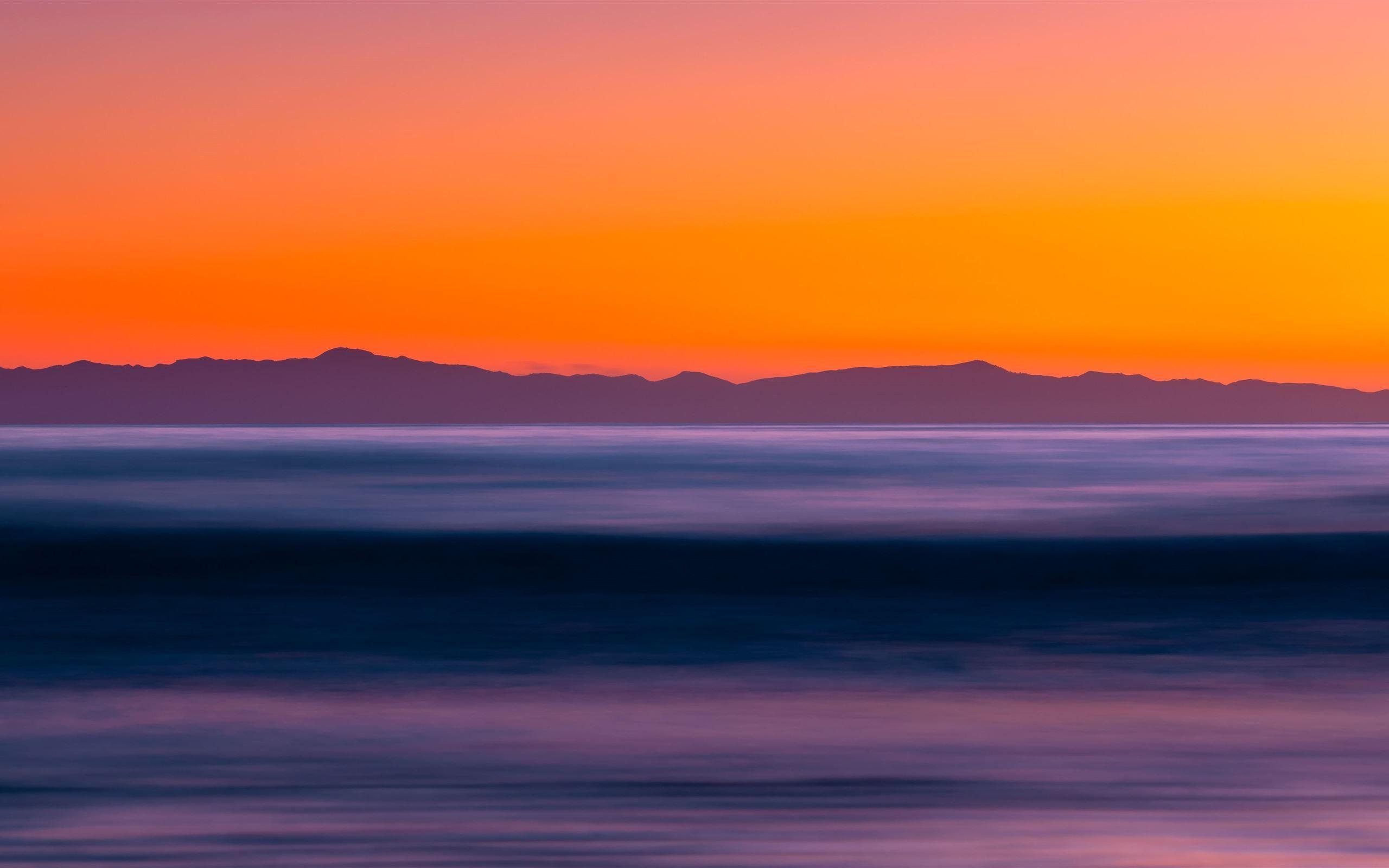 2560x1600 sea long exposure sunset 5k MacBook Air Wallpaper Download