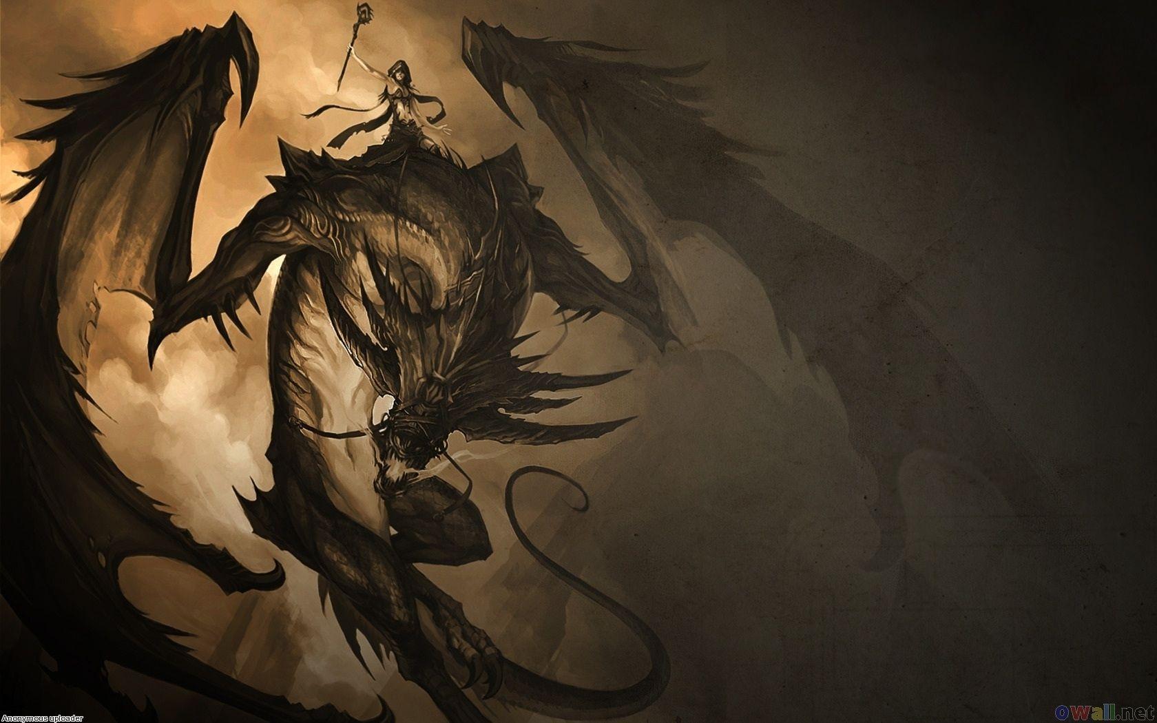 1680x1050 Black Dragon Wallpaper HD