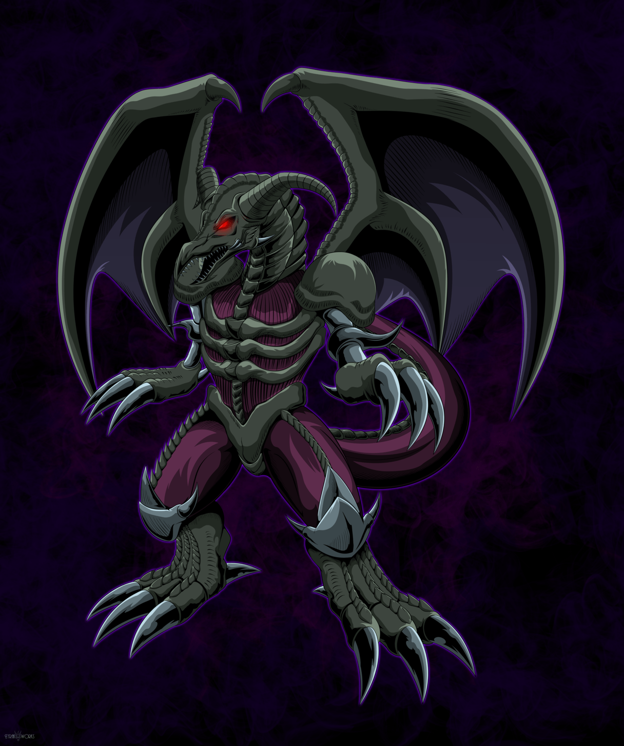 1280x1530 Skull And Dragon Wallpaper