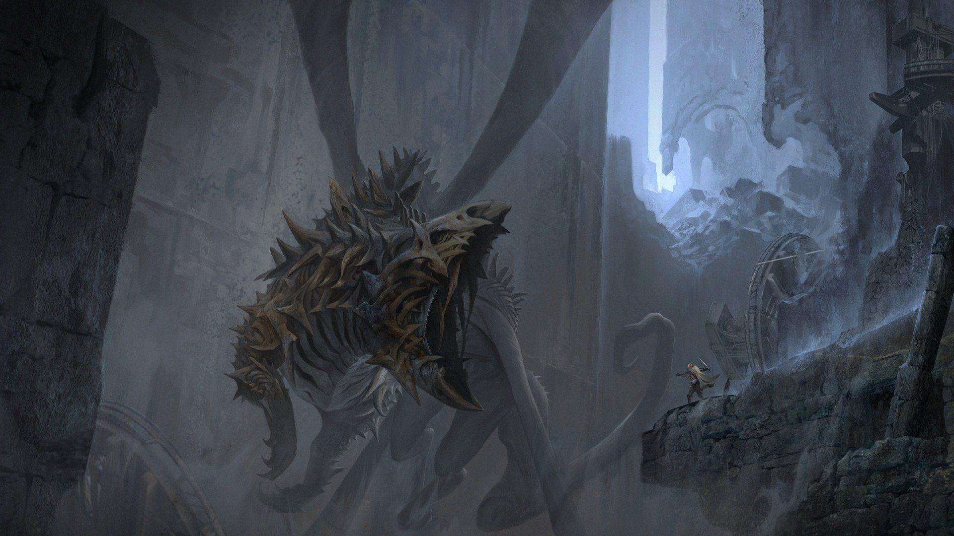 1920x1080 Skull Dragon HD Wallpaper