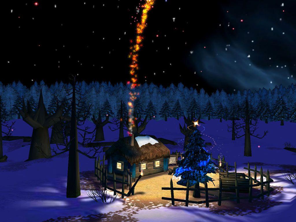 1024x768 christmas night magic houseChristmas Photography Desktop