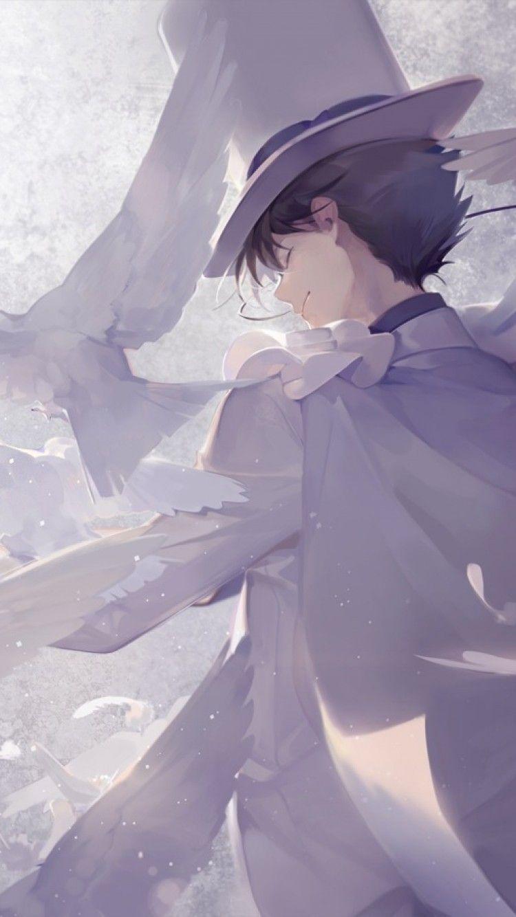 750x1334 Download 750x1334 Detective Conan, Kaitou Kid, Birds, Magician