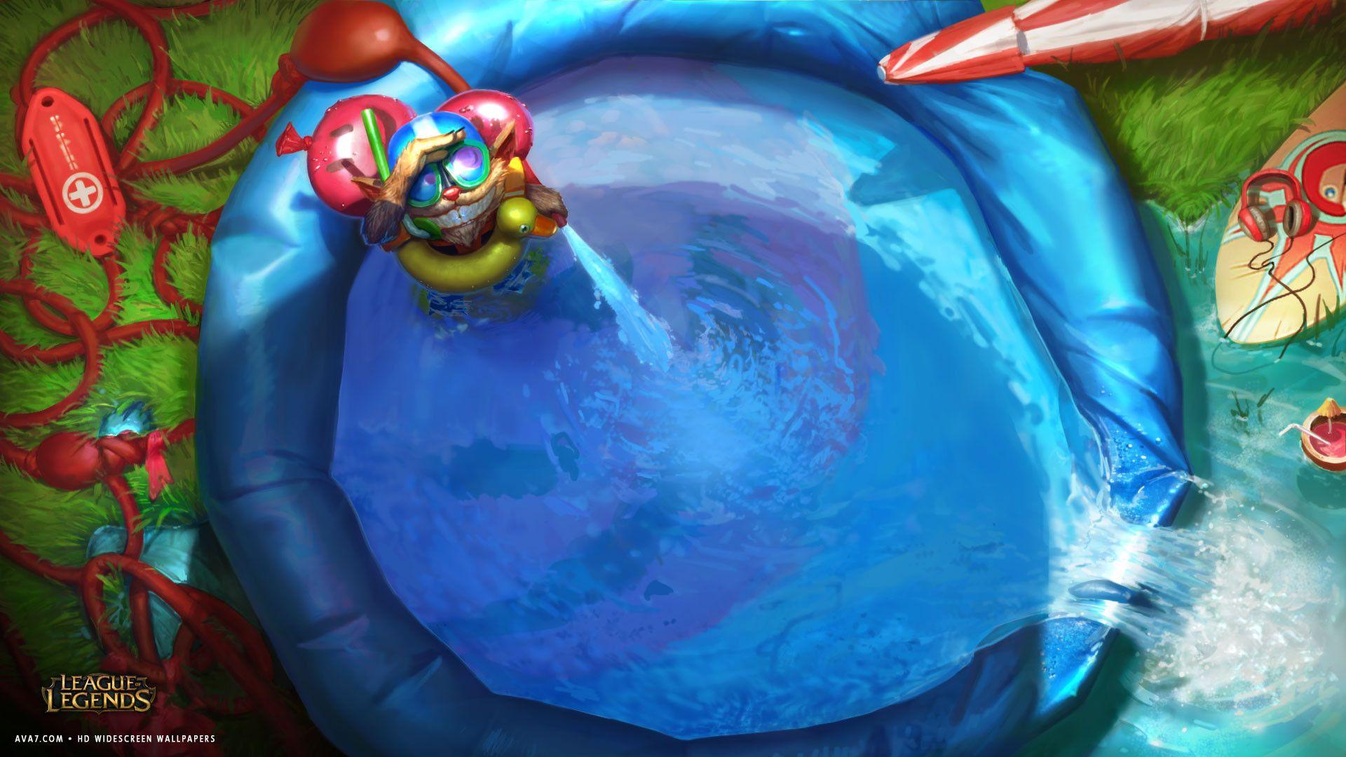 1920x1080 league of legends game lol pool party ziggs water HD widescreen