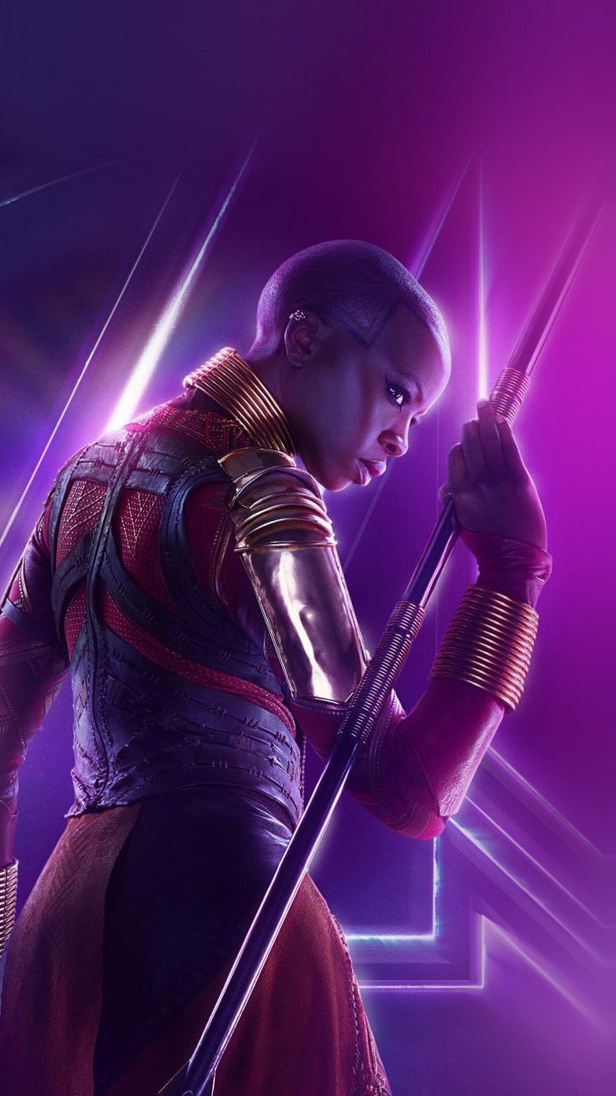 1242x2208 Avengers Danai Girl Blackpanther Hero Marvel Art Film Wallpaper