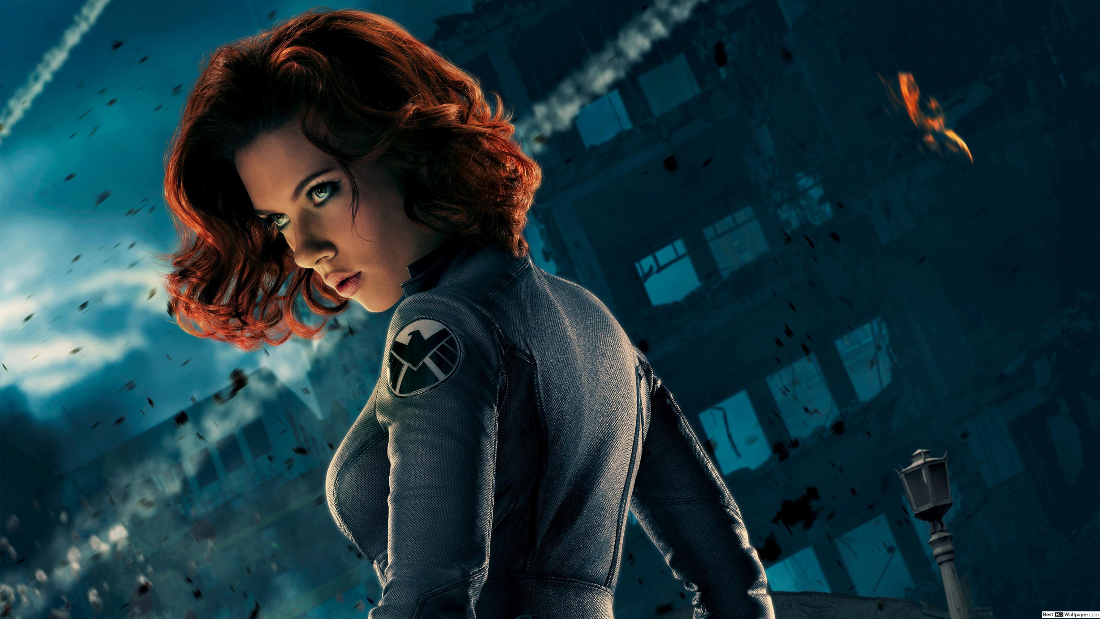 3554x1999 The Black Widow of The Avengers HD wallpaper download