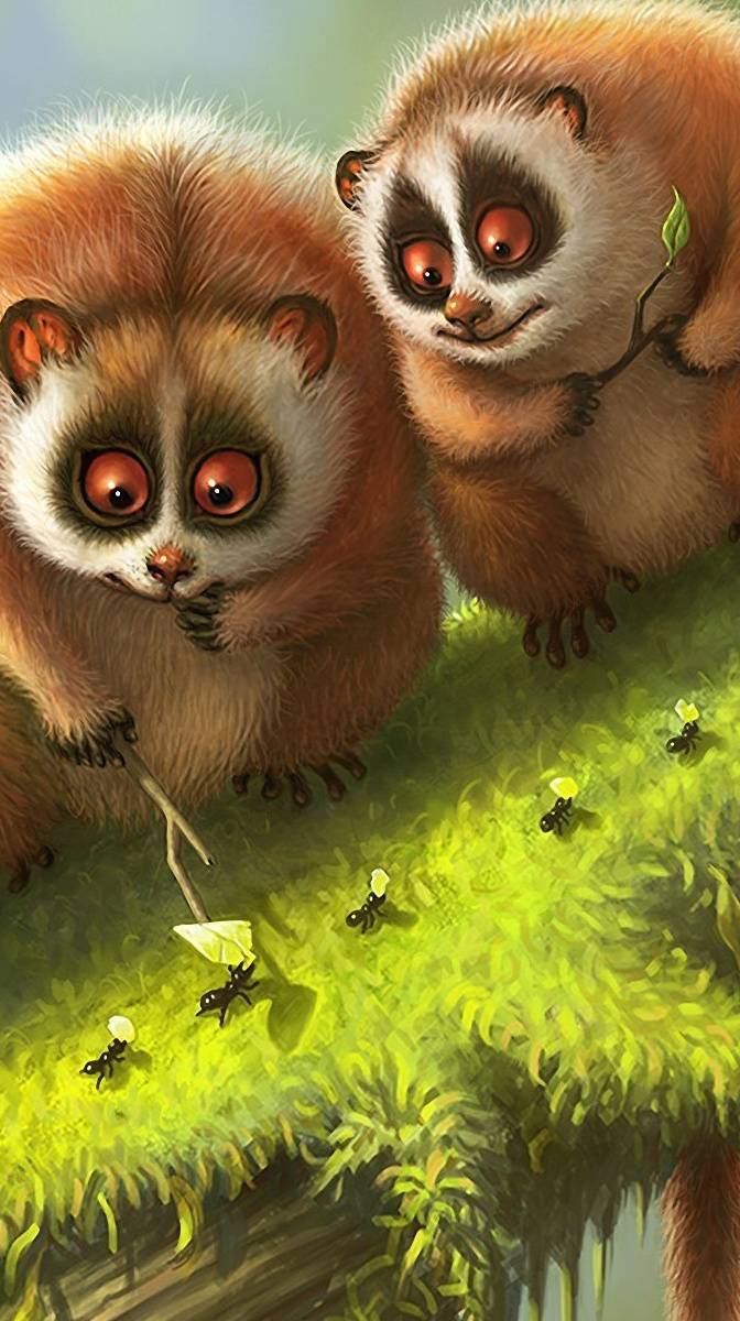 672x1200 Funny Lemurs wallpaper