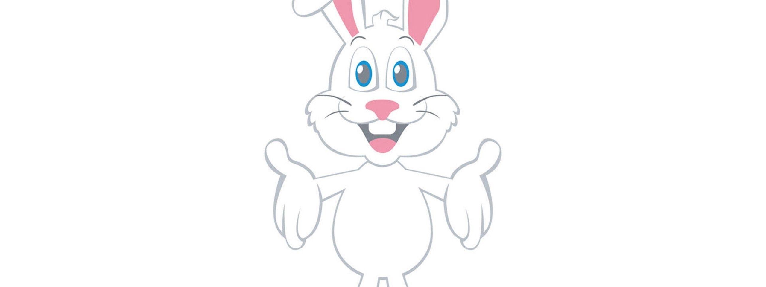 2560x960 Cute Cartoon Rabbit Wallpaper HD, HD Desktop Wallpaper Desktop