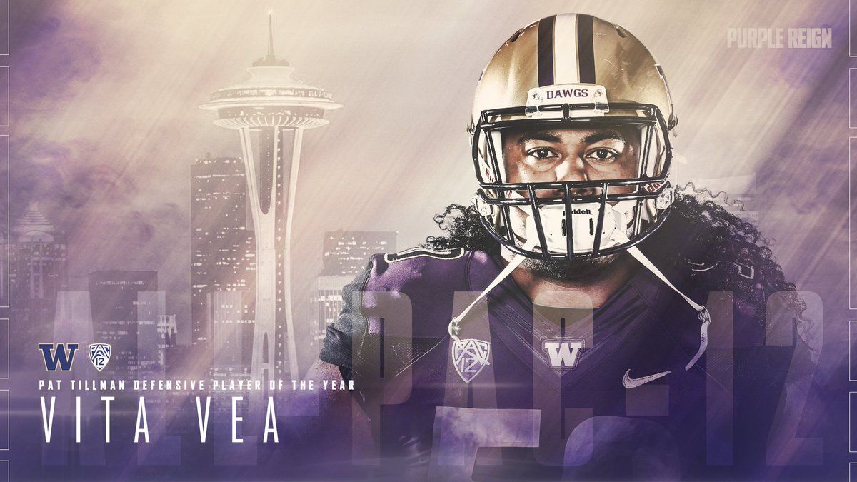 1200x675 Top Dawg. Vita Vea has been named the Pat Tillman Defensive Player of the Year. #PurpleReign