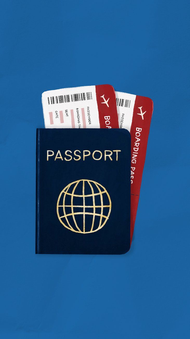 731x1300 Passport plane ticket phone wallpaper