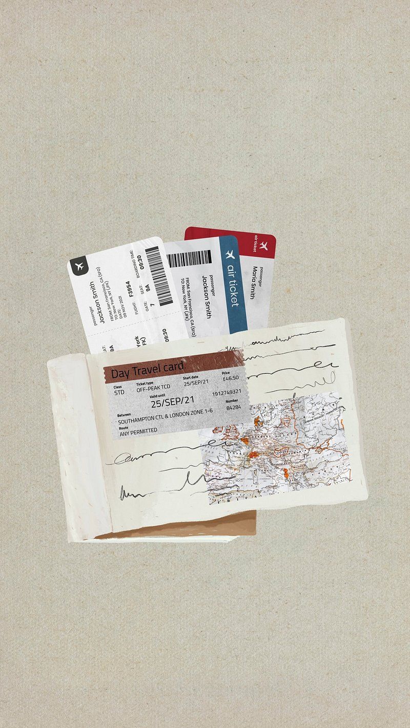 800x1422 Flight tickets png sticker, aesthetic