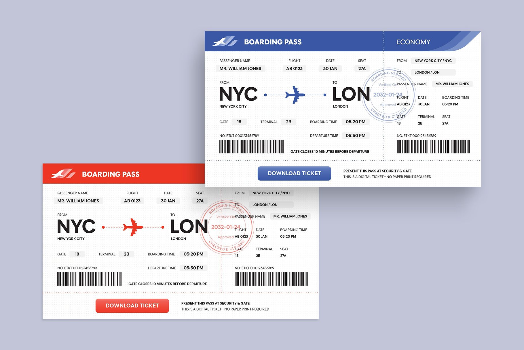 1820x1214 Digital Boarding Pass Template