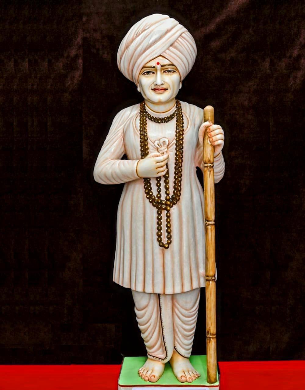 1000x1279 White Marble 3 Feet Human Jalaram Bapa Statue at best price in Jaipur