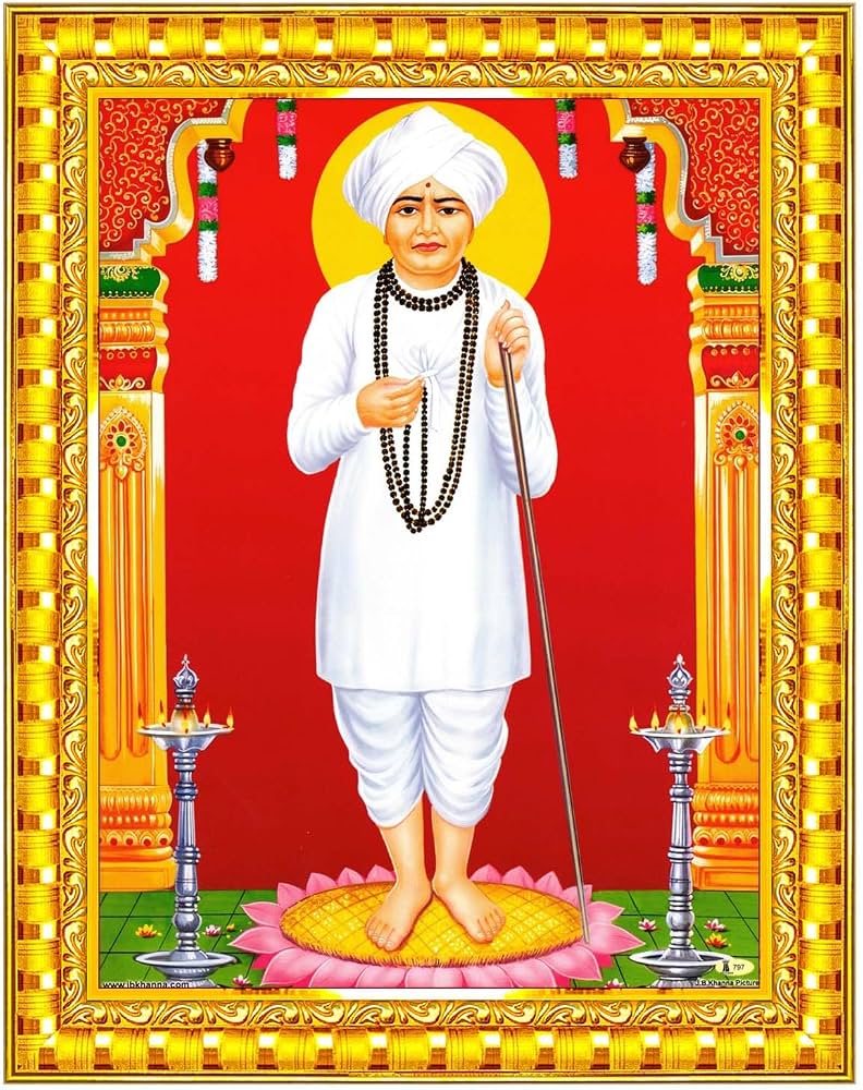 792x1000 Pavan Photo Laminations Shri Jalaram Bapa Ji Guru Wall Painting Framed Home Decor (Wood, Acrylic, Gold, Small Size, 6x8 Inch) R2007S : Amazon.in: Home &