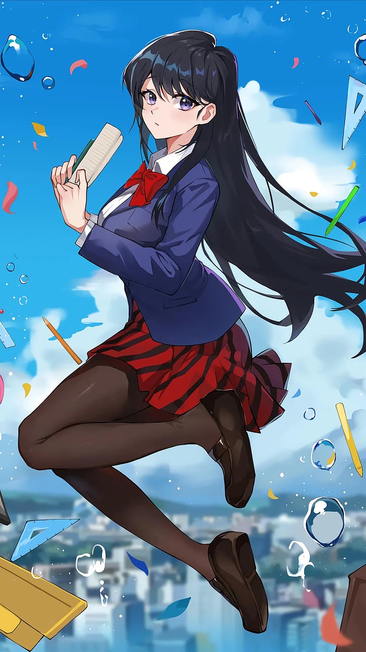728x1296 HD Wallpaper: Anime Girls, Komi San Wa, Comyushou Desu., Komi Shouko