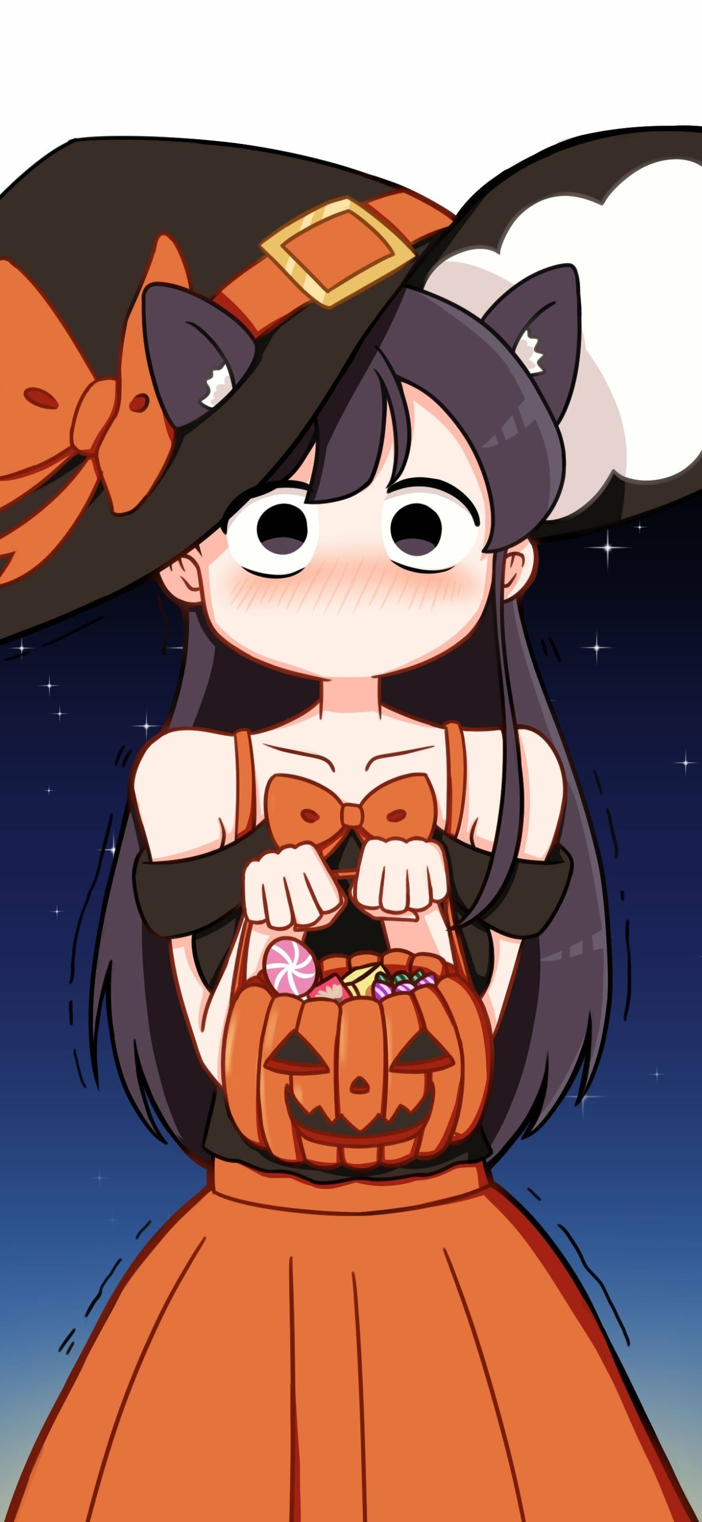 1440x3120 Phone wallpaper: Komi Can't Communicate, Anime, Komi Shouko, Halloween 1425786