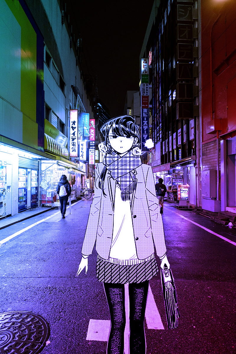 800x1200 Komi in the Street, anime, komi san, komyushou, girl, shouko, cute, HD phone wallpaper