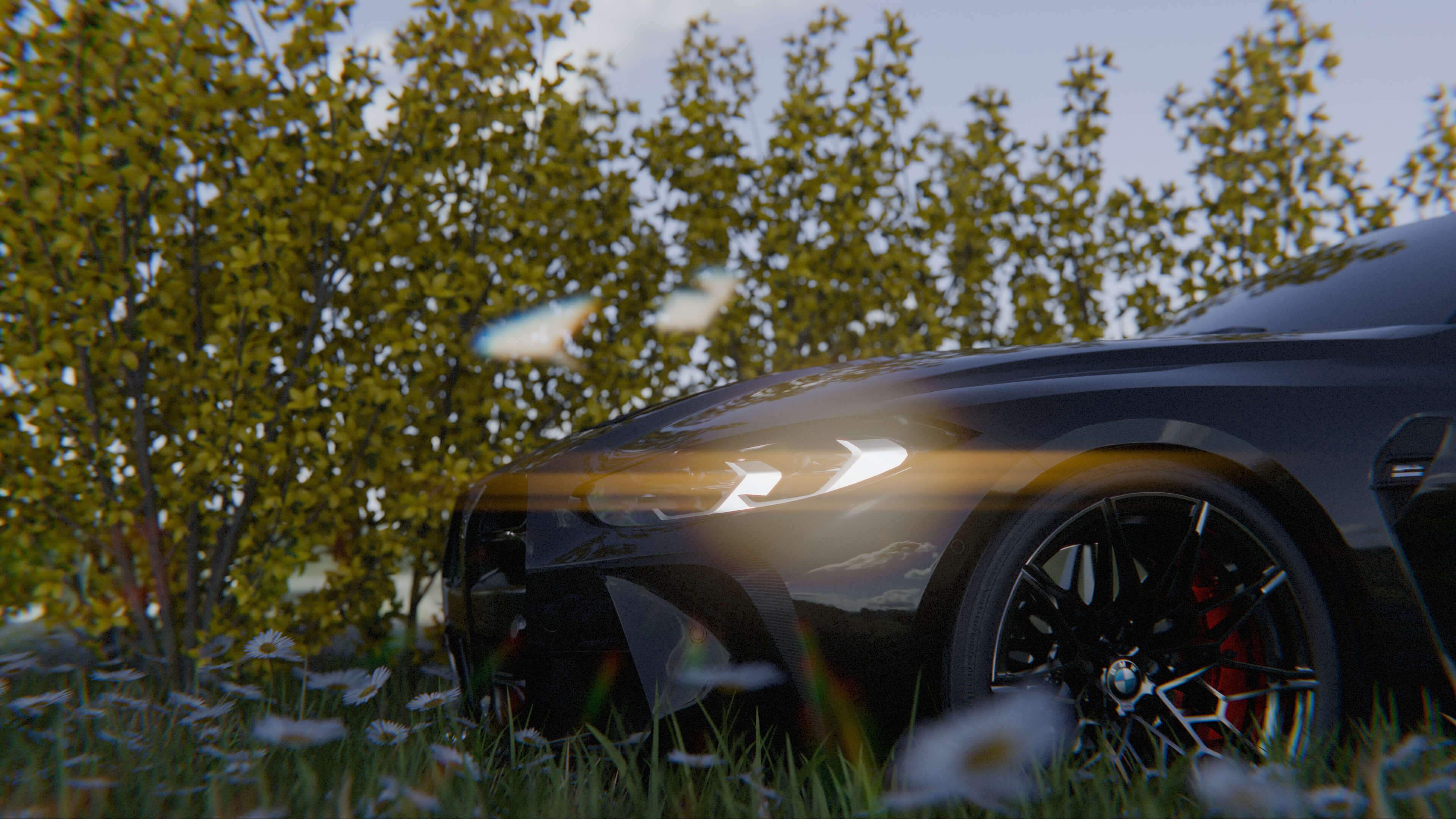 3840x2160 BMW M4 Wallpaper 3D Render