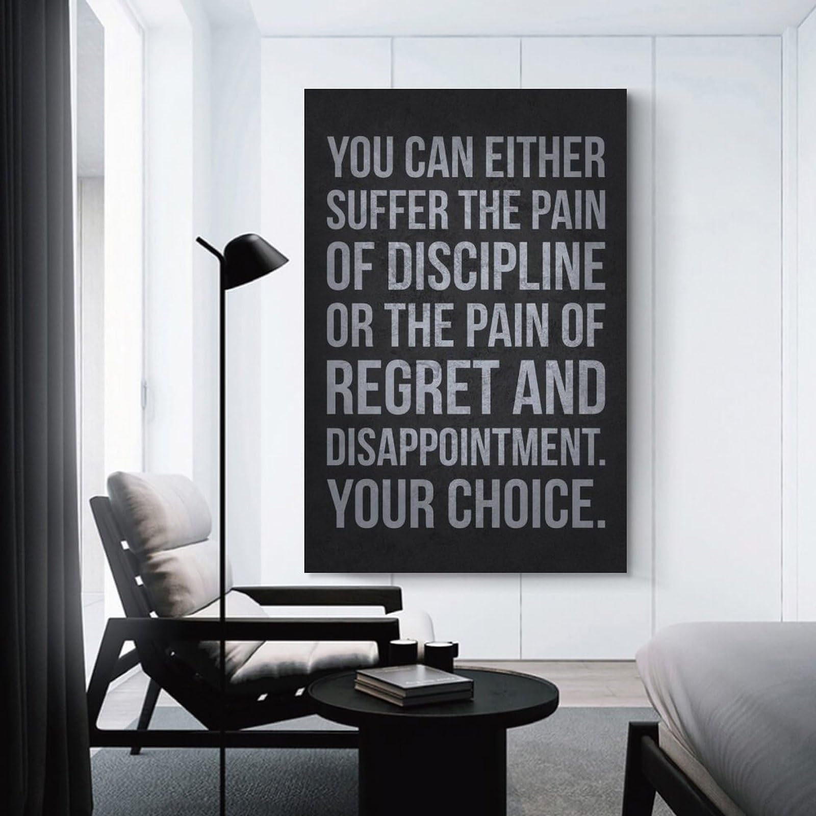 1600x1600 Inspirational Quotes Pain Of Discipline Regret Motivational Wall Art Painting On Canvas Wall Art Poster Scroll Picture P : Amazon.de: Home & Kitchen