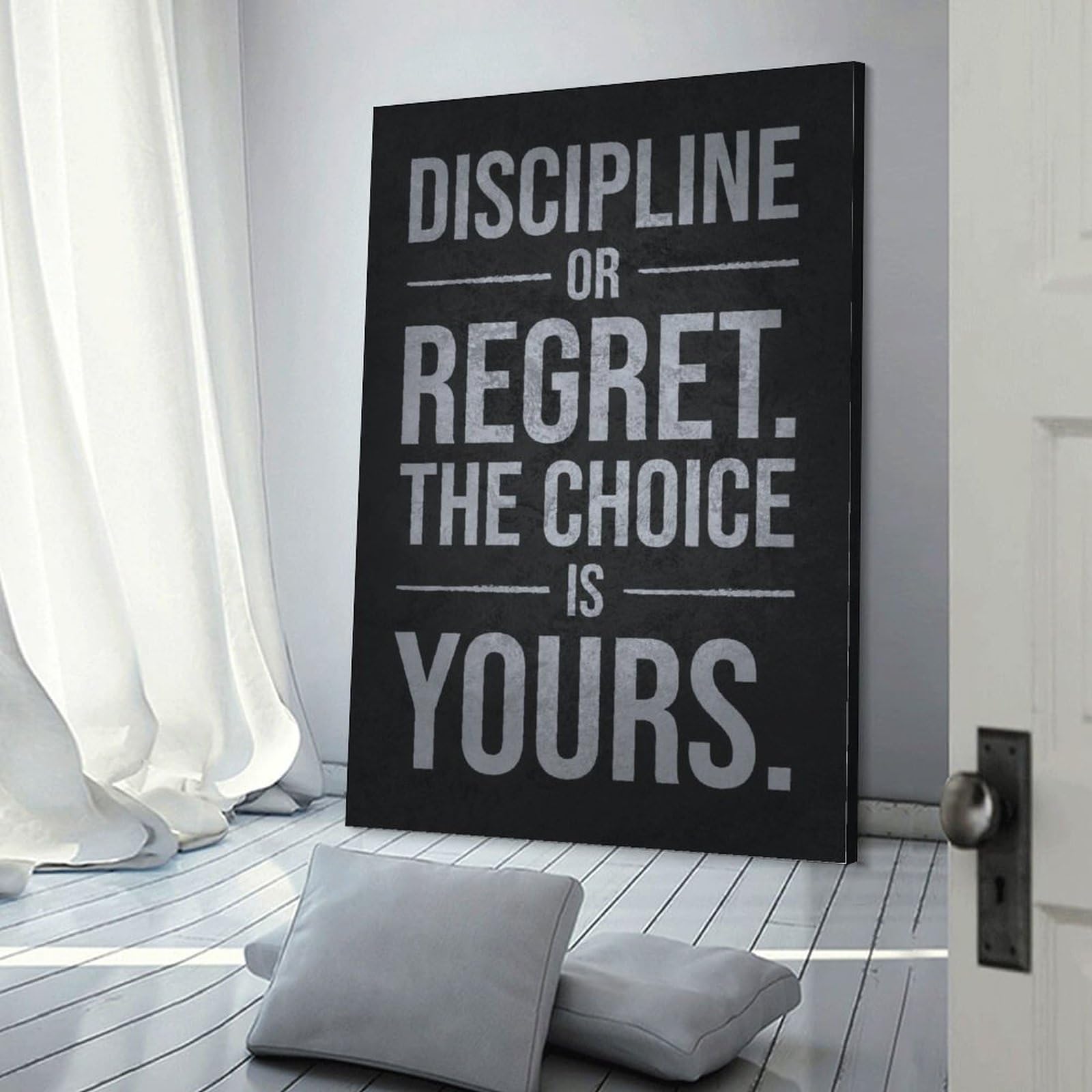 1600x1600 Inspirational Quotes Discipline Or Regret Motivational Wall Art Canvas Art Poster and Wall Art Picture Print Modern Fami : Amazon.de: Home & Kitchen