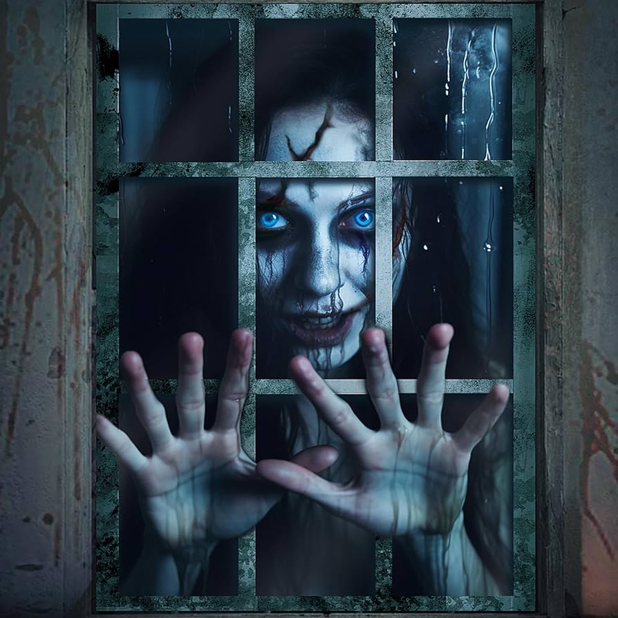 894x894 FOIMAS Halloween Window Cover Prop Spooky Female Ghost Window Poster Decoration Silhouette Decoration for Halloween Party Home Decoration Photo Props : FOIMAS: Home & Kitchen