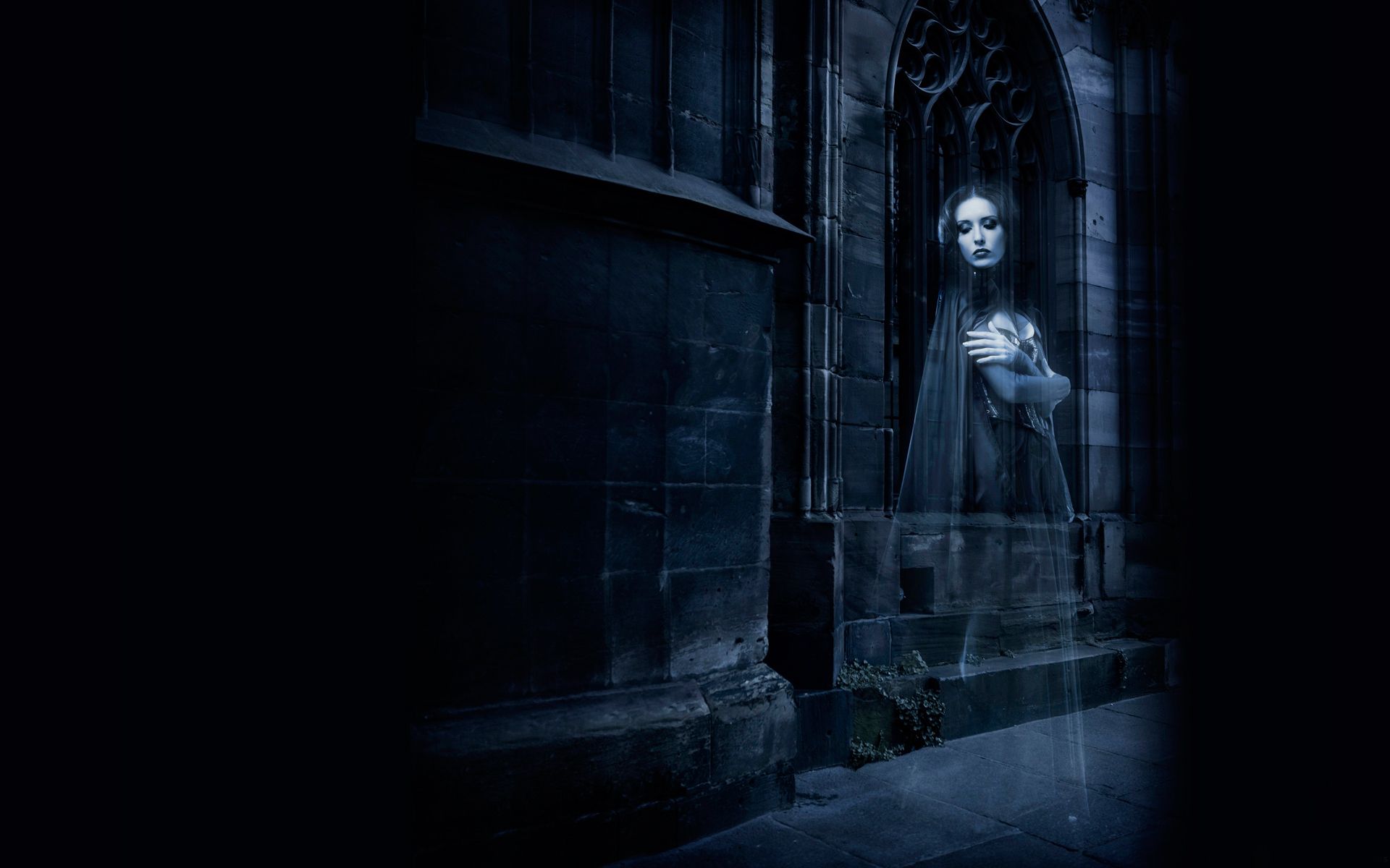 1920x1200 Wallpaper girl, castle, cast, silhouette, Ghost for mobile and desktop, section ситуации, resolution 1920x1200