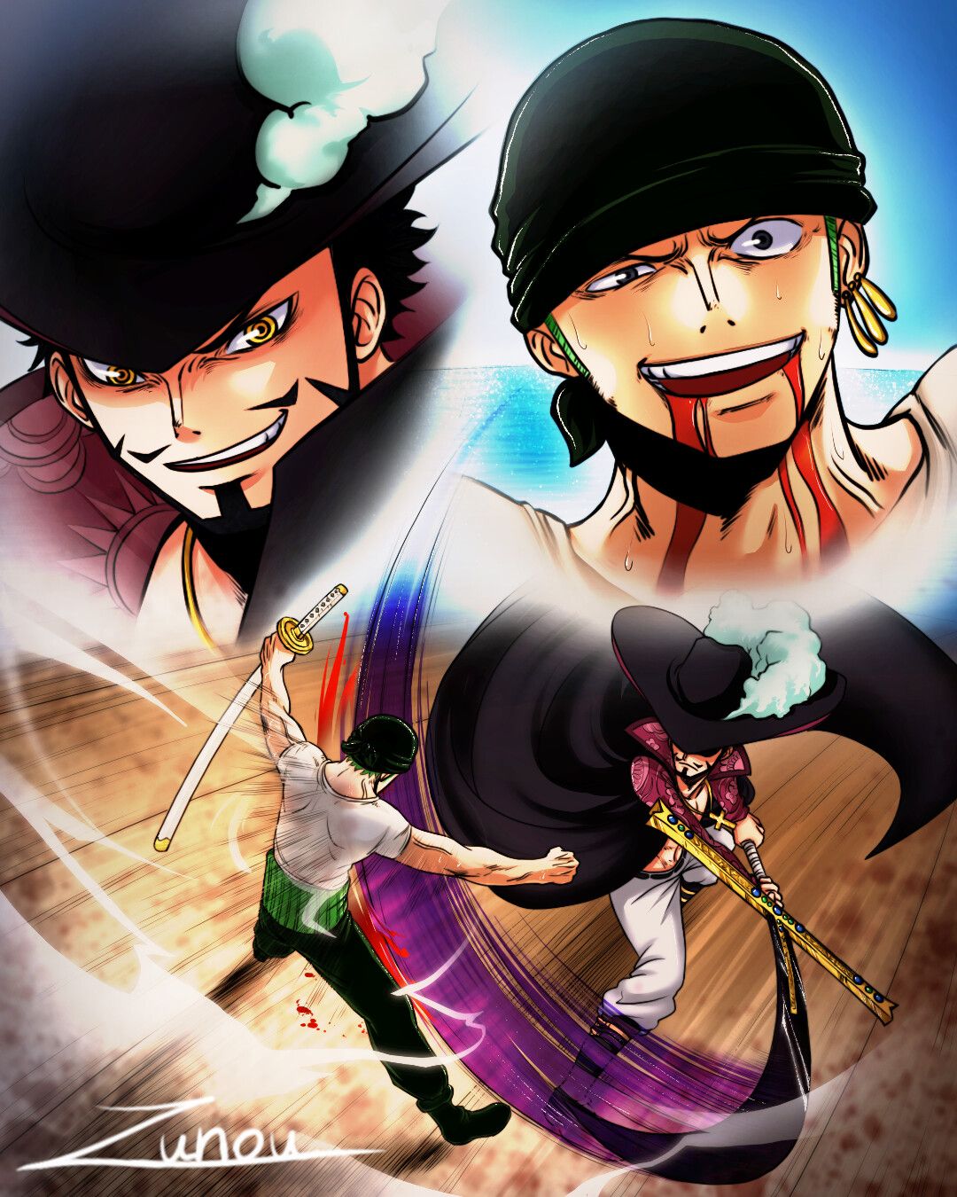 1080x1350 Zoro vs Mihawk