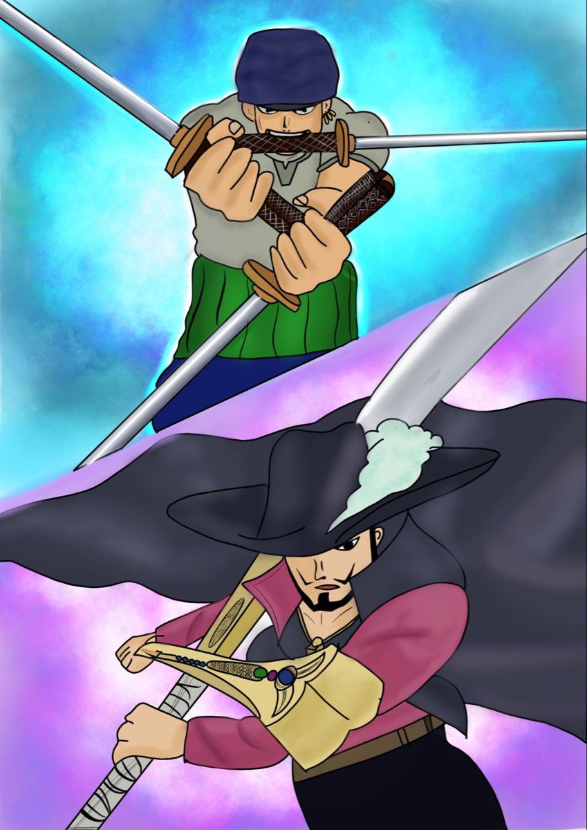 849x1200 Zoro vs Mihawk. One piece wallpaper