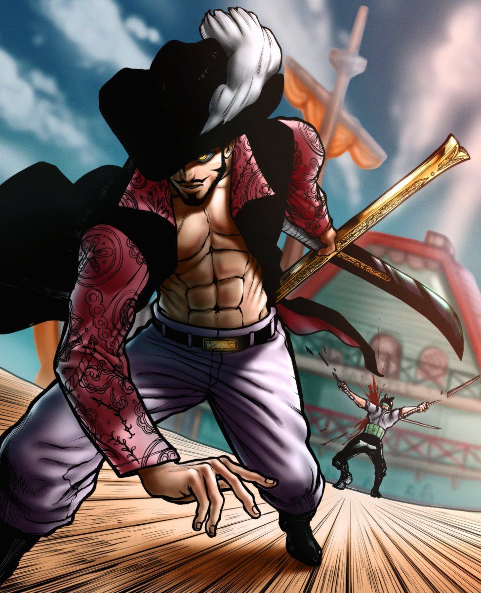 974x1200 Mihawk vs zoro #onepiece