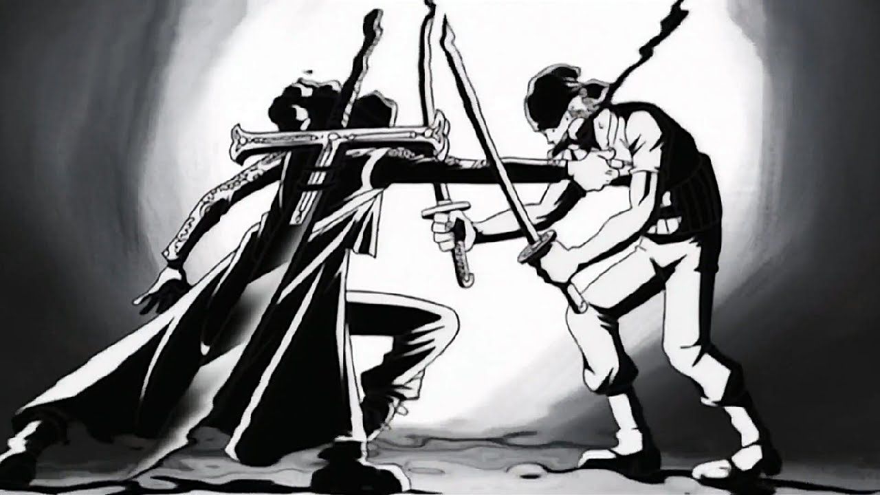 1280x720 Zoro vs Mihawk. One Piece (English Sub)
