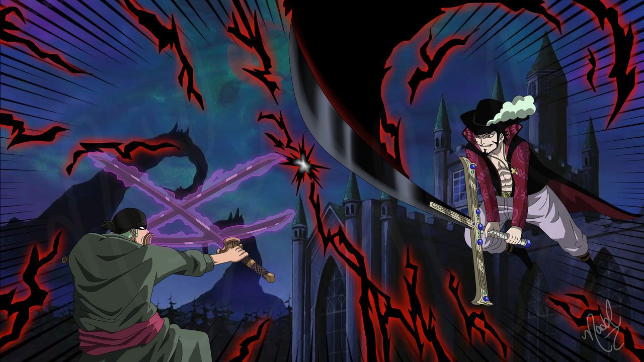 1280x720 Mihawk was already aware of Zoro's Conqueror's Haki!