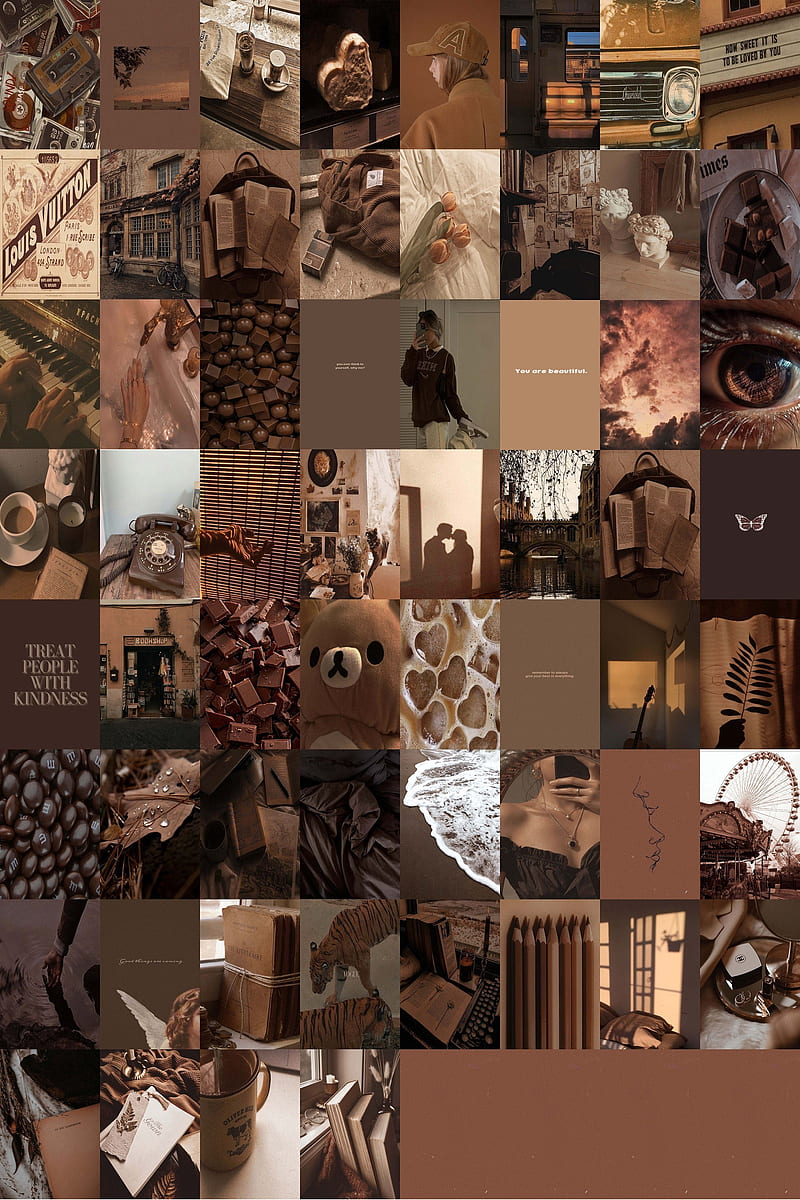 800x1200 Brown Aesthetic Wall Collage Kitboujee Luxury Aesthetic Wall, HD phone wallpaper